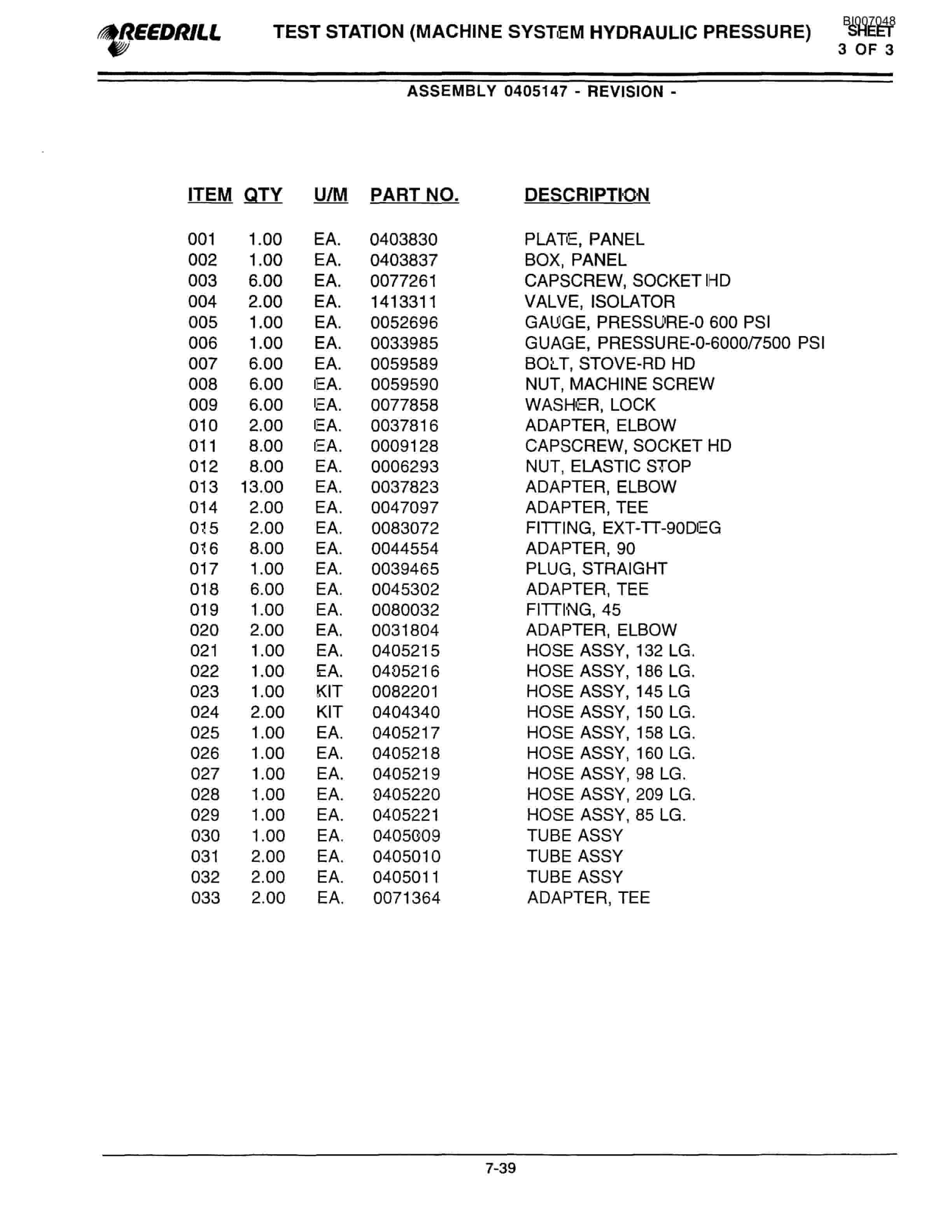 Bucyrus SK-75i Parts Catalog BI007048-5