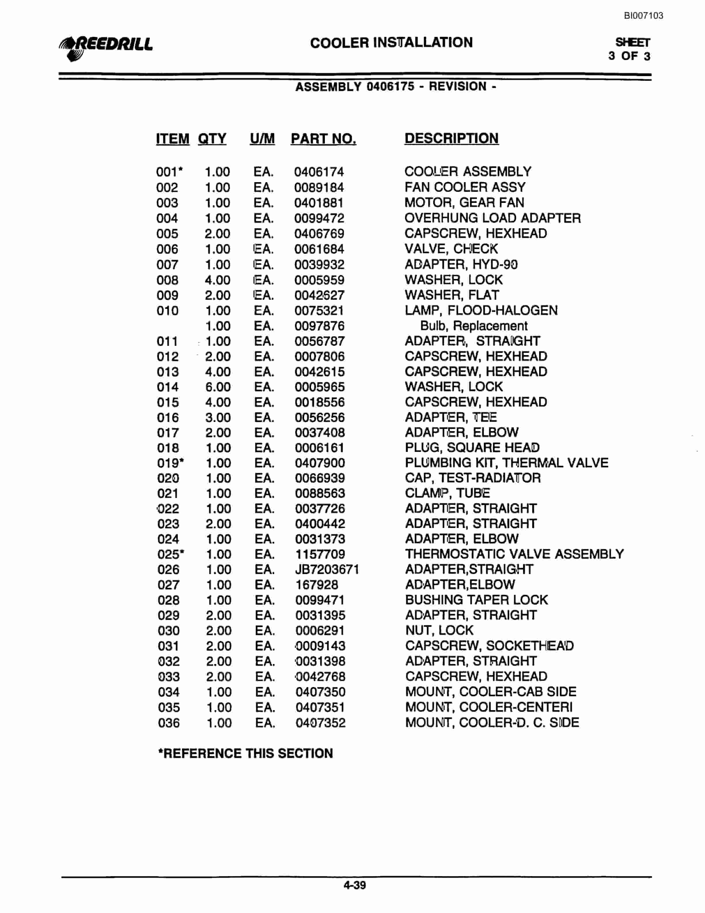 Bucyrus SK30i Infinity Blasthole Drill Parts Catalog BI007103-2