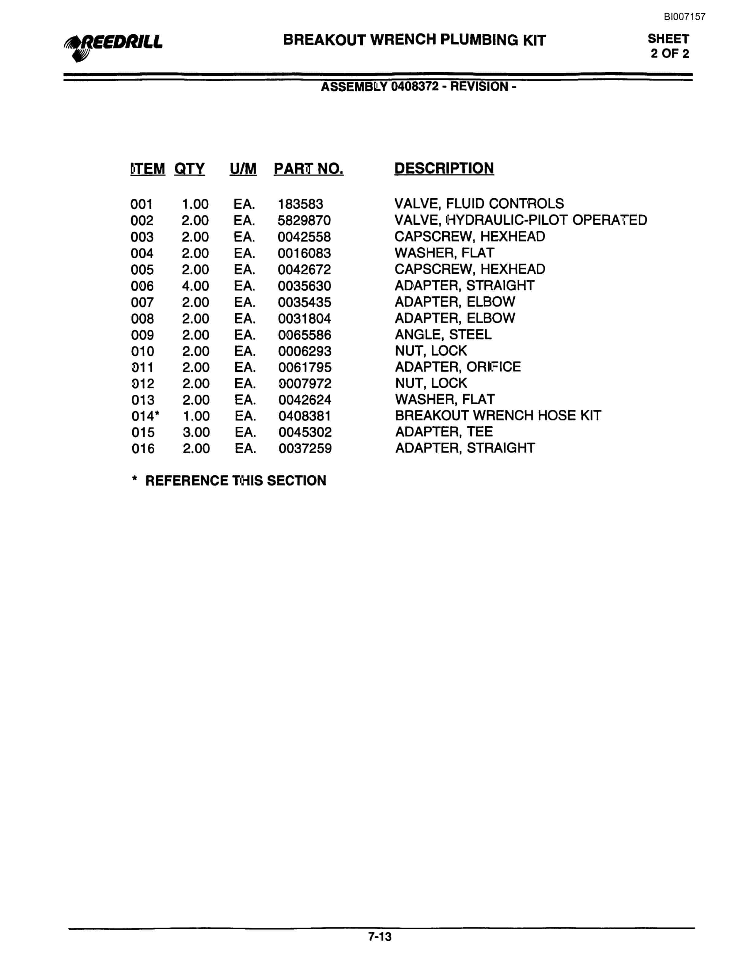 Bucyrus SK35i Infinity Blasthole Drill Parts Catalog BI007157-5