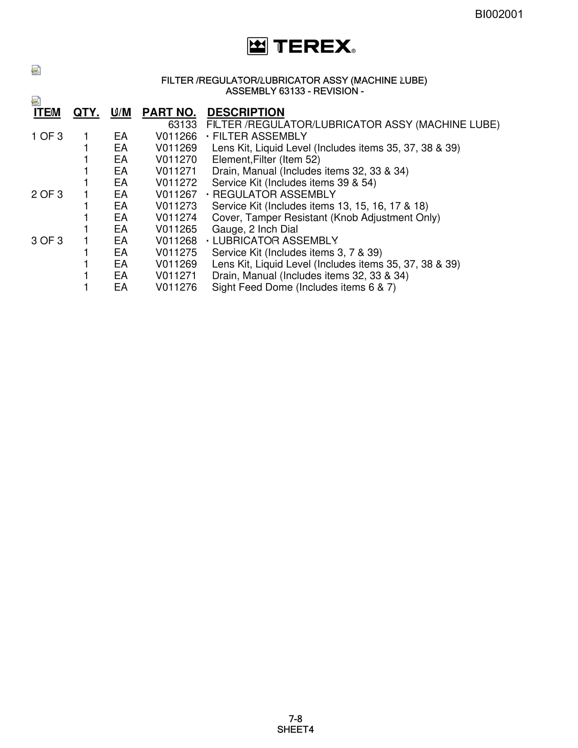 Bucyrus SKF 12 Rotary Blasthole Drill Parts Catalog BI002001-3