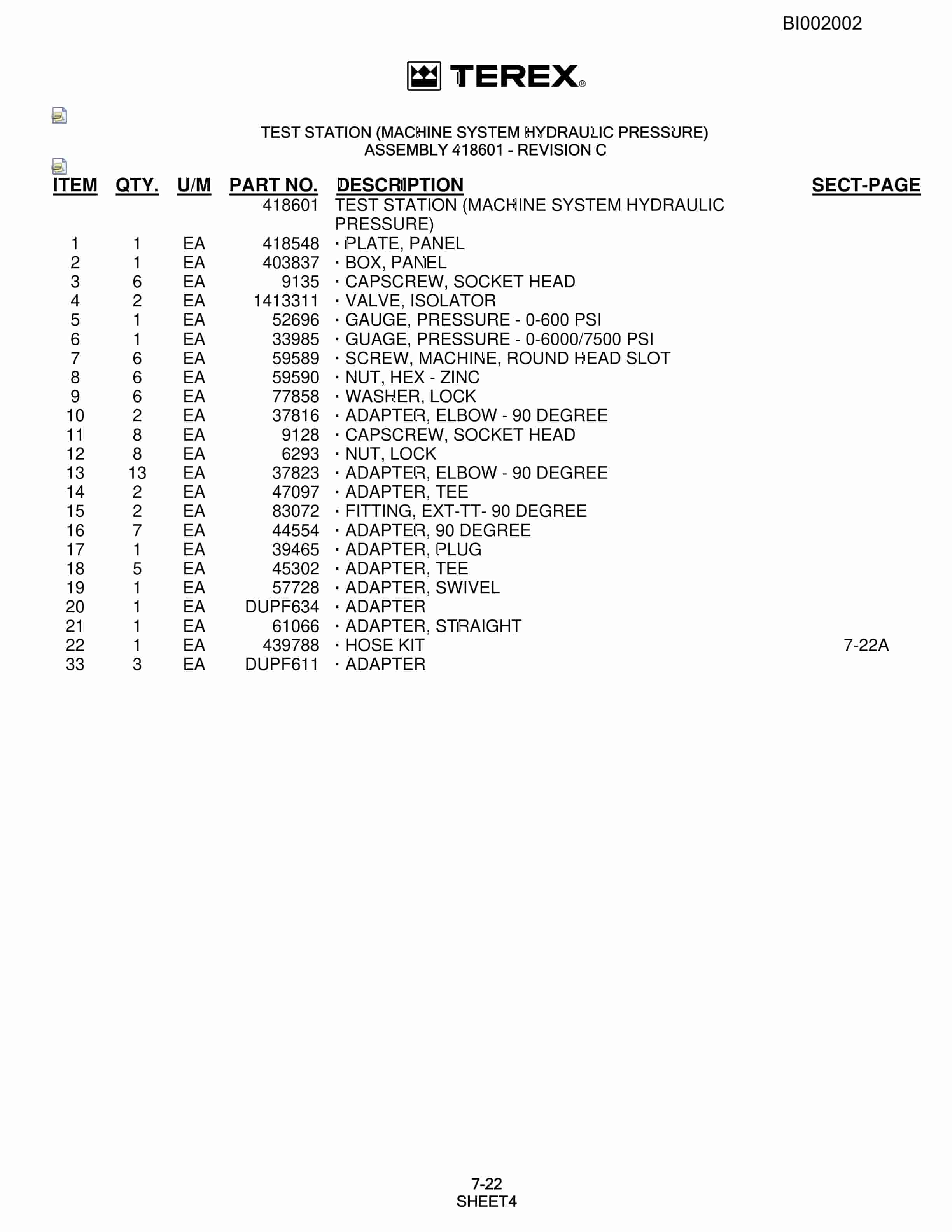 Bucyrus SKF 12 Rotary Blasthole Drill Parts Catalog BI002002-4