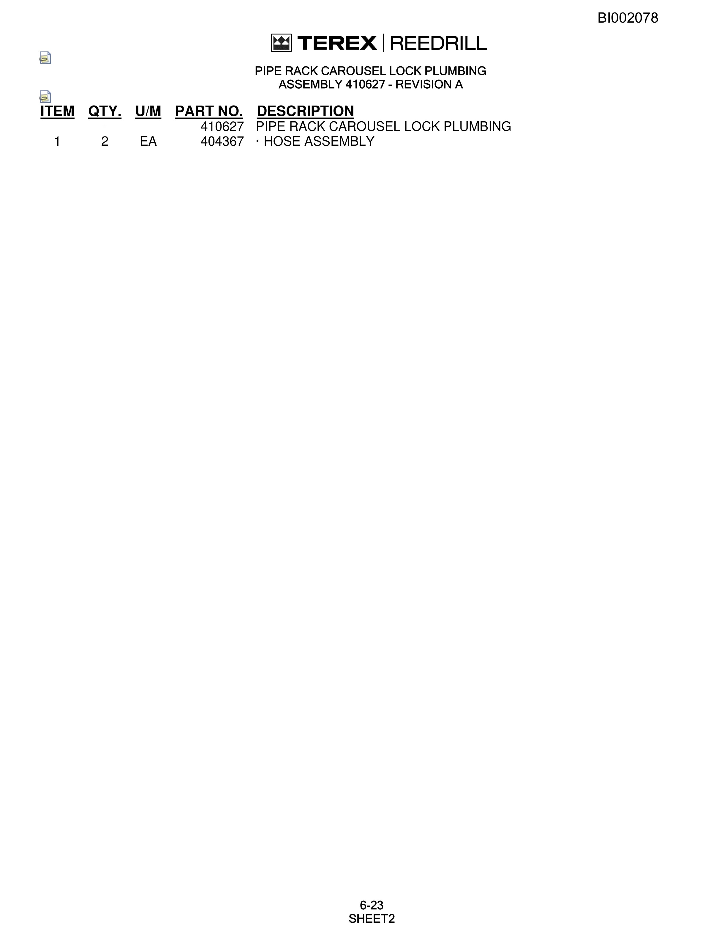 Bucyrus SKF Infinity Blasthole Drill Parts Catalog BI002078-3