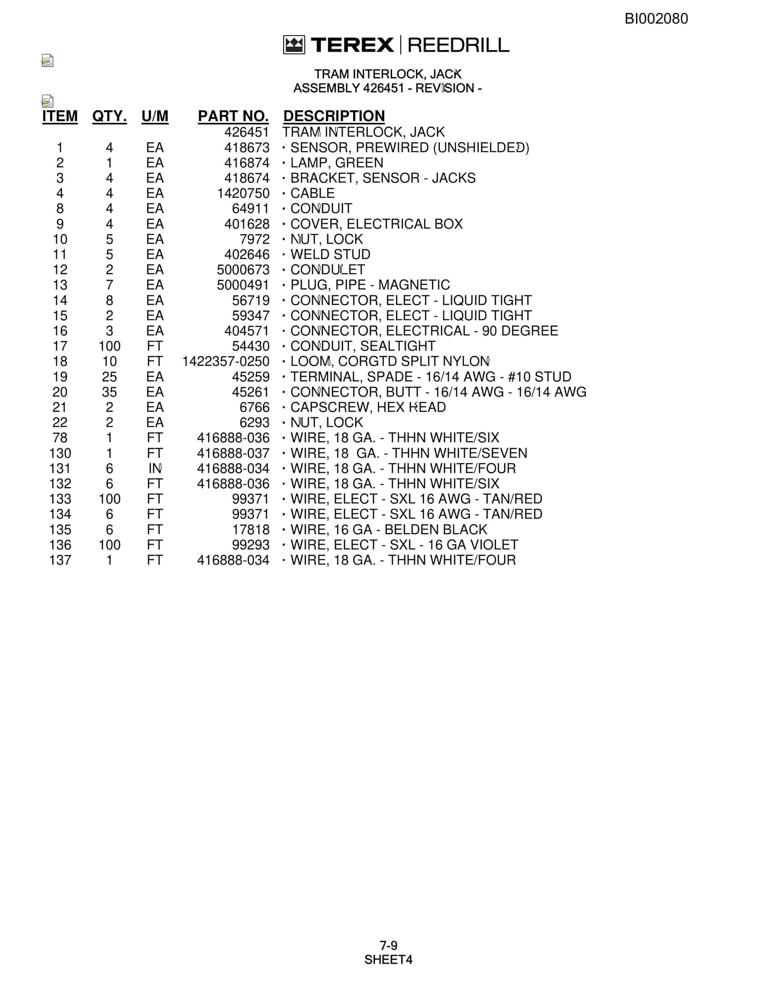 Bucyrus SKF Infinity Blasthole Drill Parts Catalog BI002080-5