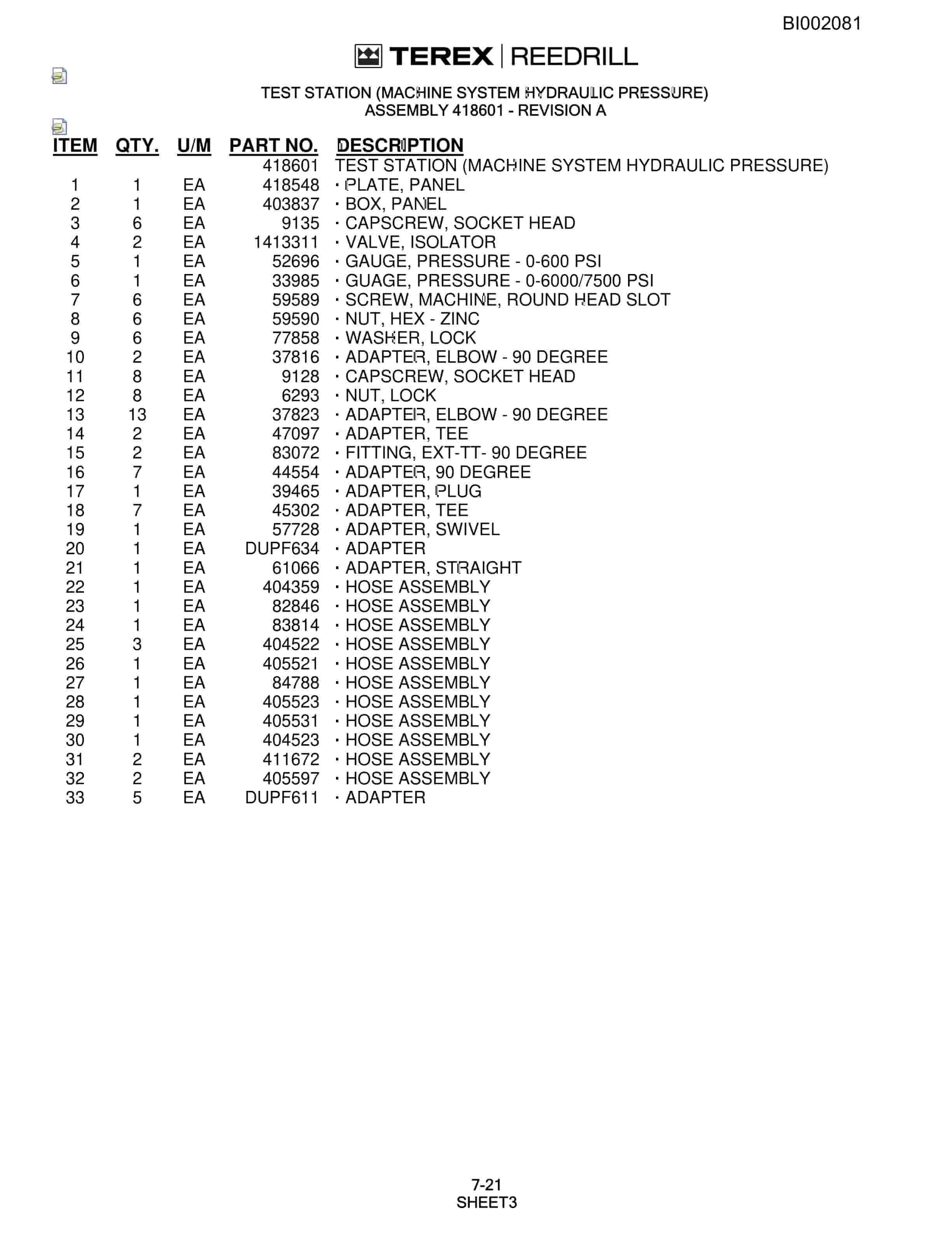Bucyrus SKF Infinity Blasthole Drill Parts Catalog BI002081-5