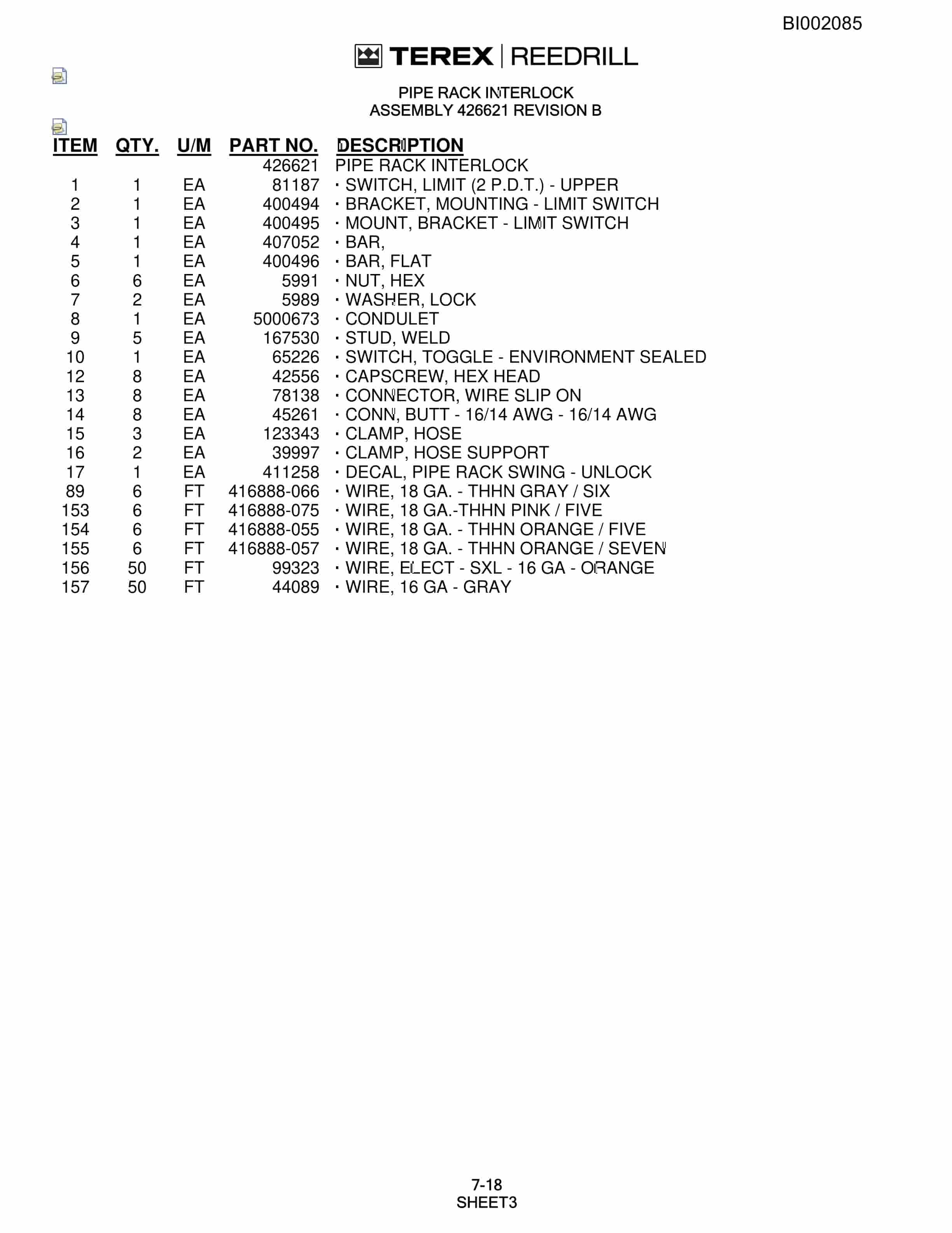 Bucyrus SKF Infinity Blasthole Drill Parts Catalog BI002085-4