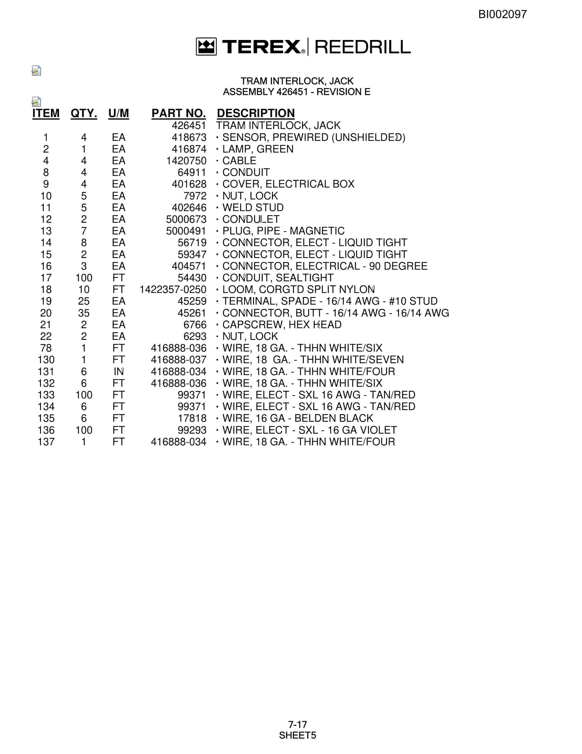 Bucyrus SKF Infinity Blasthole Drill Parts Catalog BI002097-4