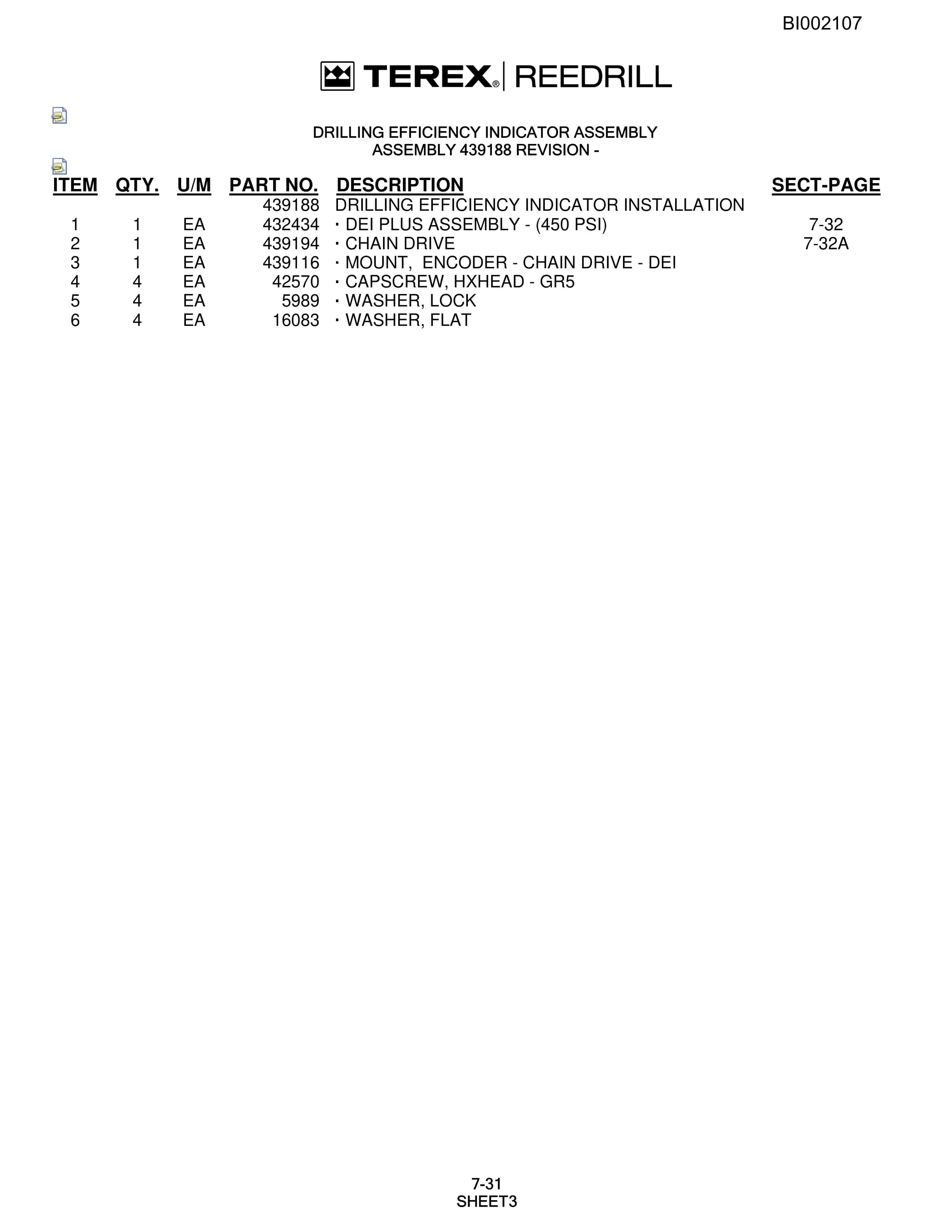 Bucyrus SKF Infinity Blasthole Drill Parts Catalog BI002107-5