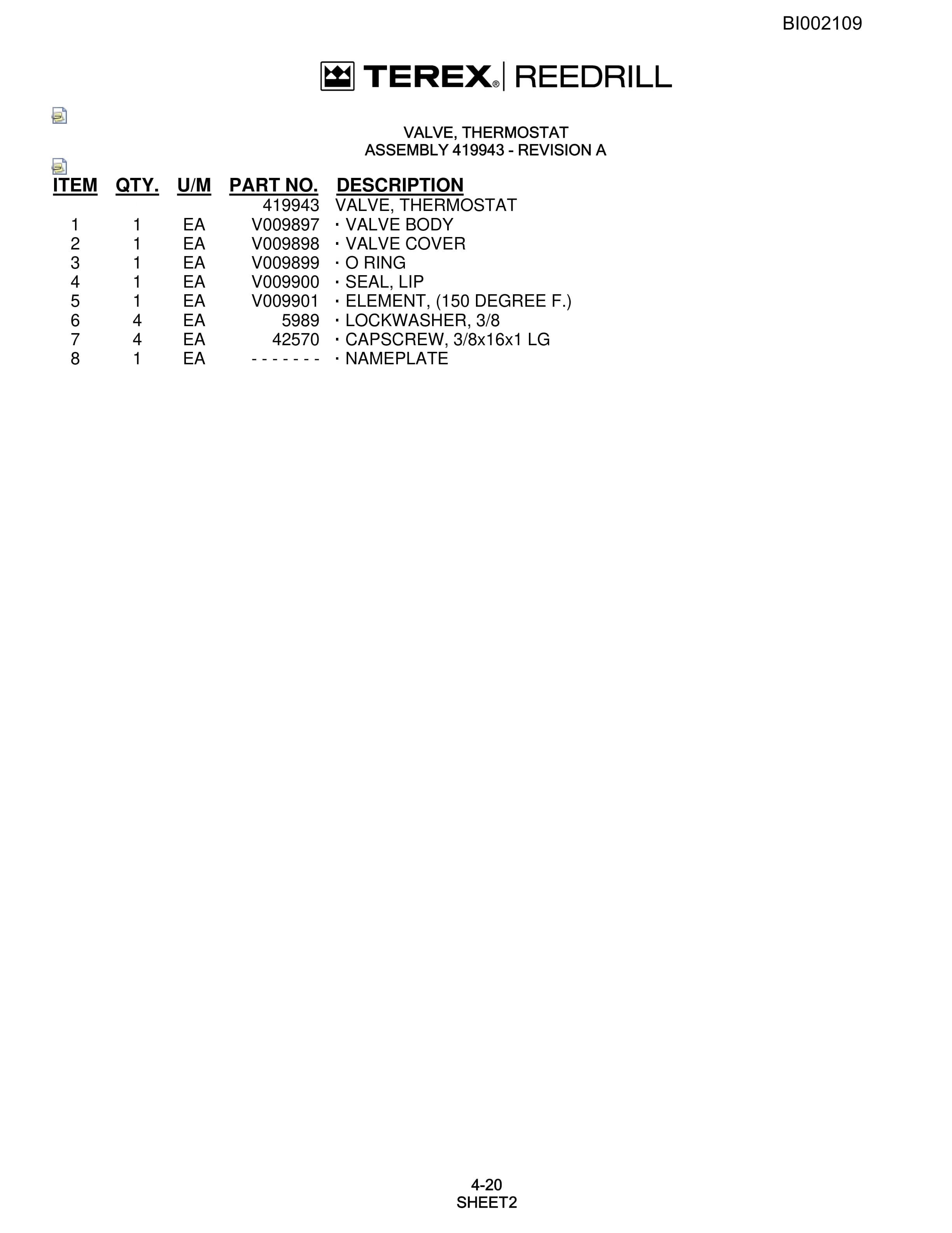 Bucyrus SKF Infinity Blasthole Drill Parts Catalog BI002109-2