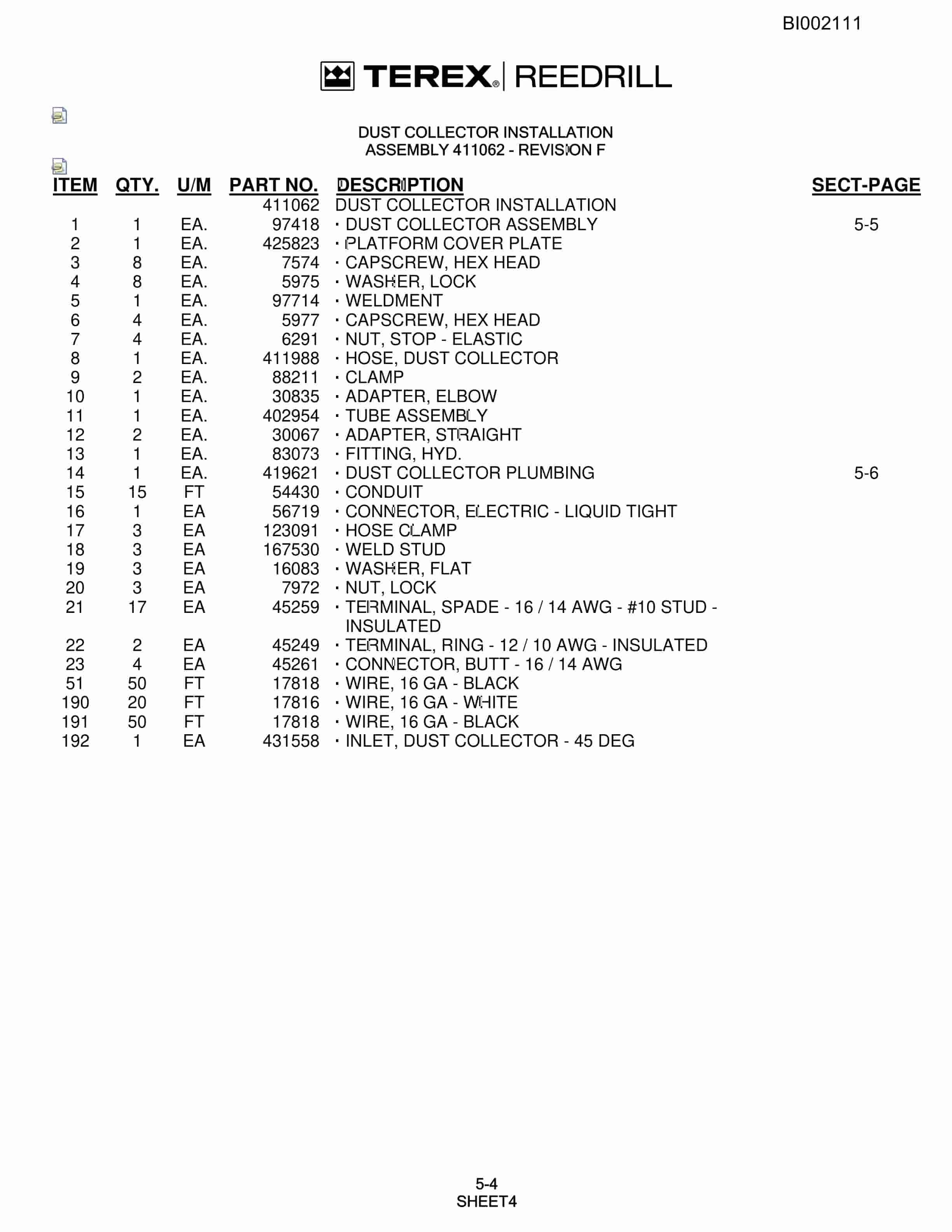 Bucyrus SKF Infinity Blasthole Drill Parts Catalog BI002111-2