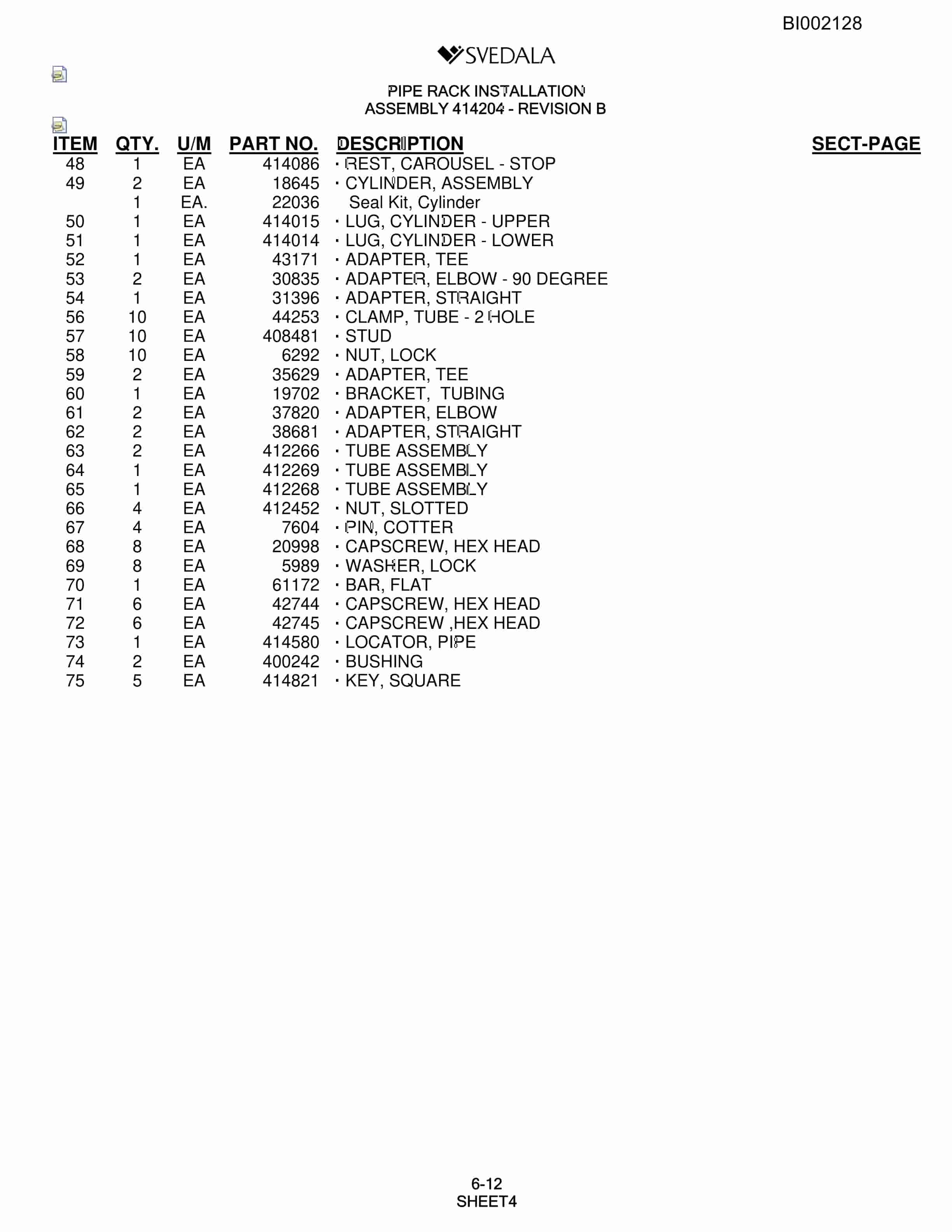 Bucyrus SKF Infinity Blasthole Drill Parts Catalog BI002128-3
