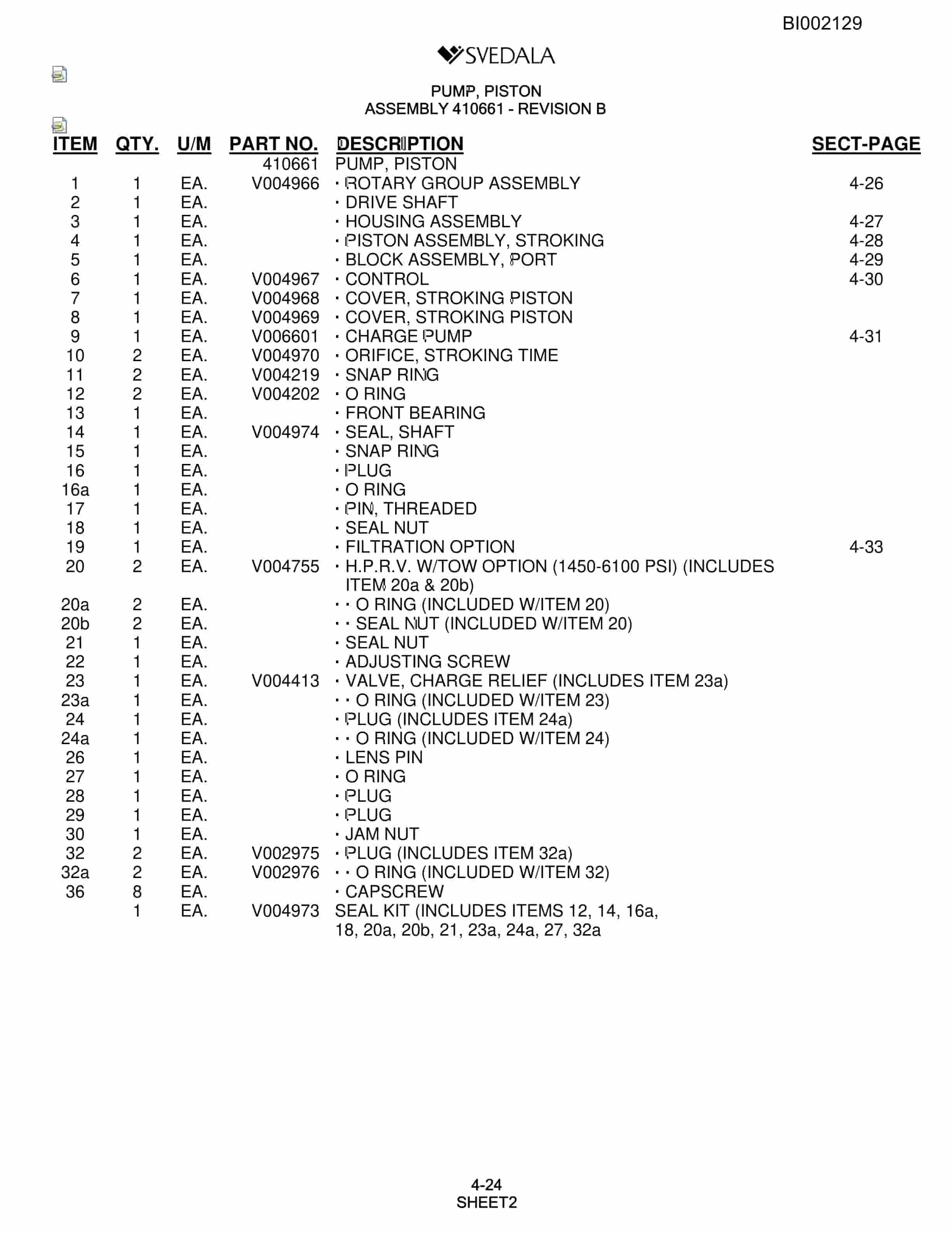 Bucyrus SKF Infinity Blasthole Drill Parts Catalog BI002129-2