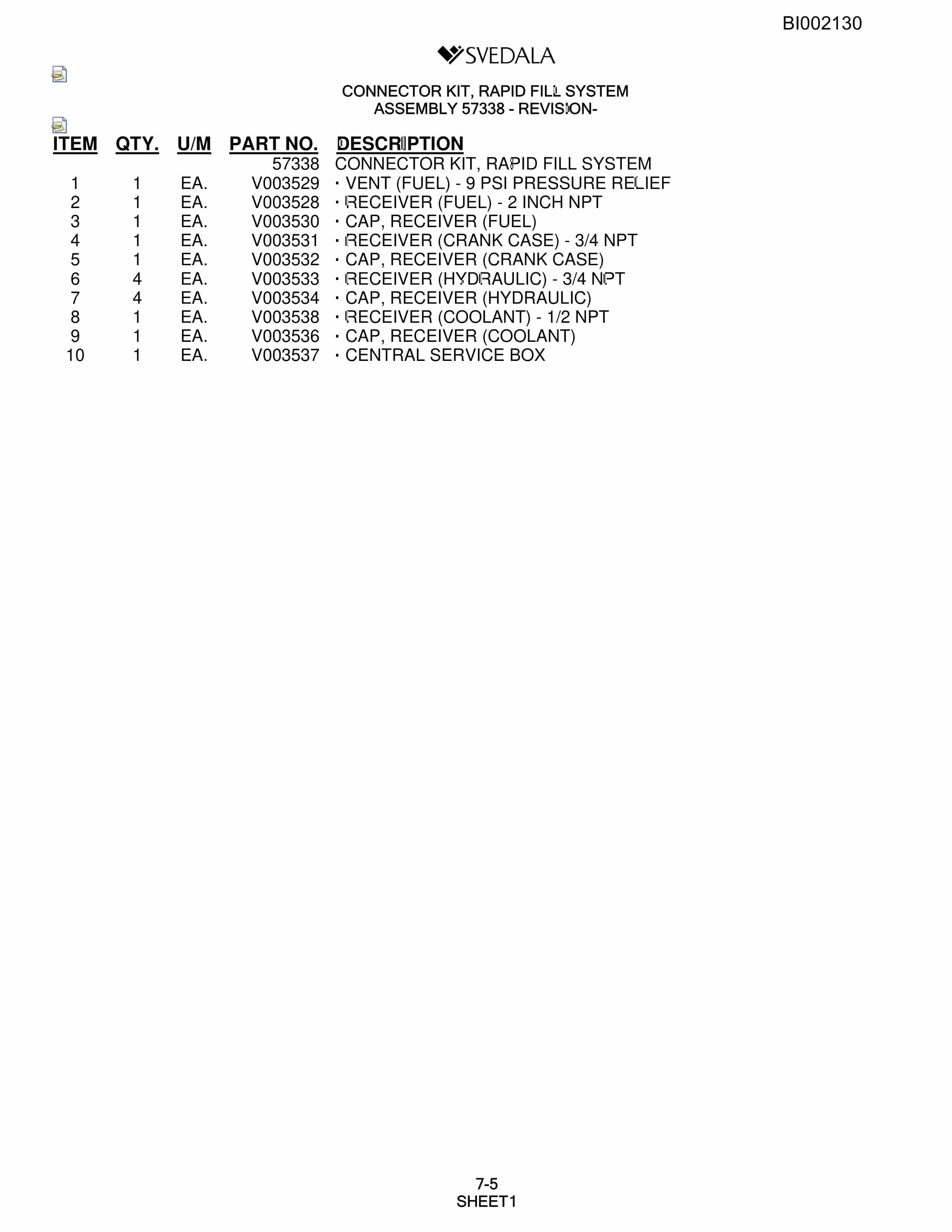 Bucyrus SKF Infinity Blasthole Drill Parts Catalog BI002130-5