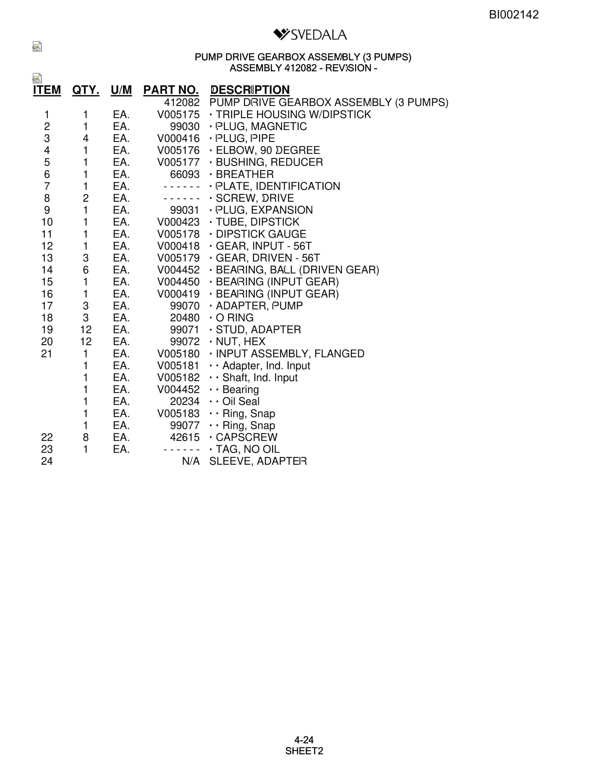 Bucyrus SKF Infinity Blasthole Drill Parts Catalog BI002142-2