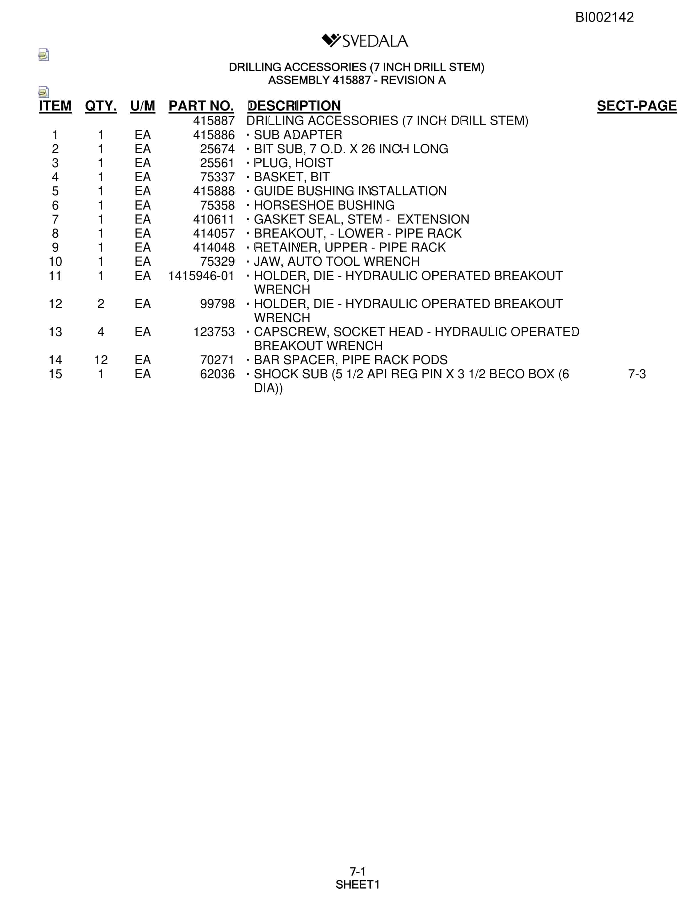 Bucyrus SKF Infinity Blasthole Drill Parts Catalog BI002142-4