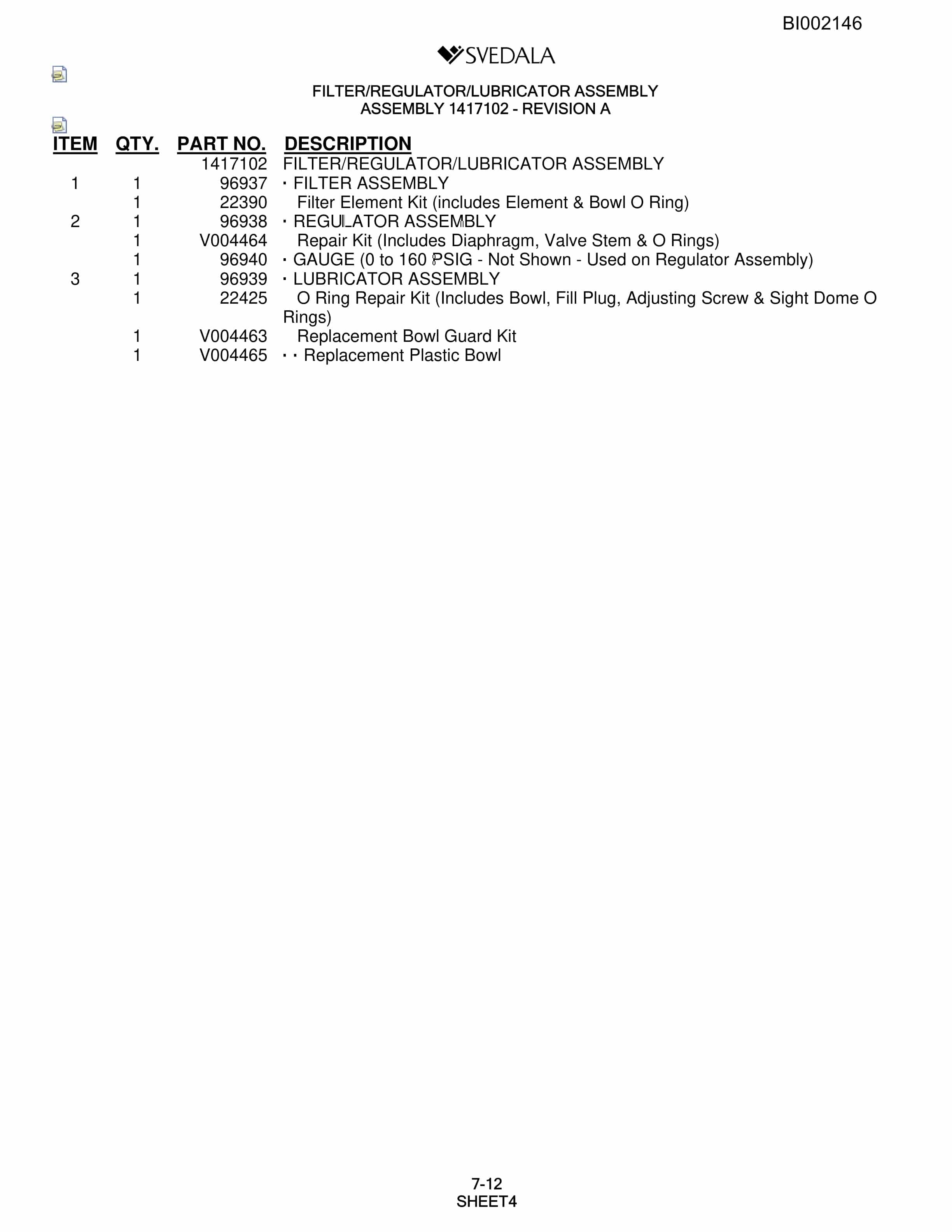 Bucyrus SKF Infinity Blasthole Drill Parts Catalog BI002146-5