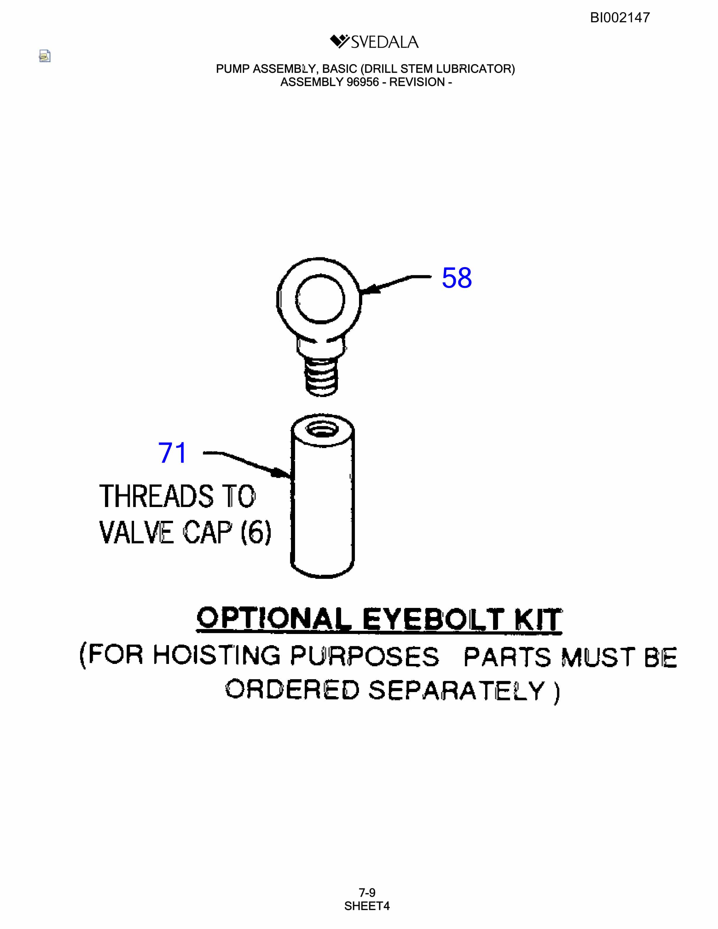 Bucyrus SKF Infinity Blasthole Drill Parts Catalog BI002147-5