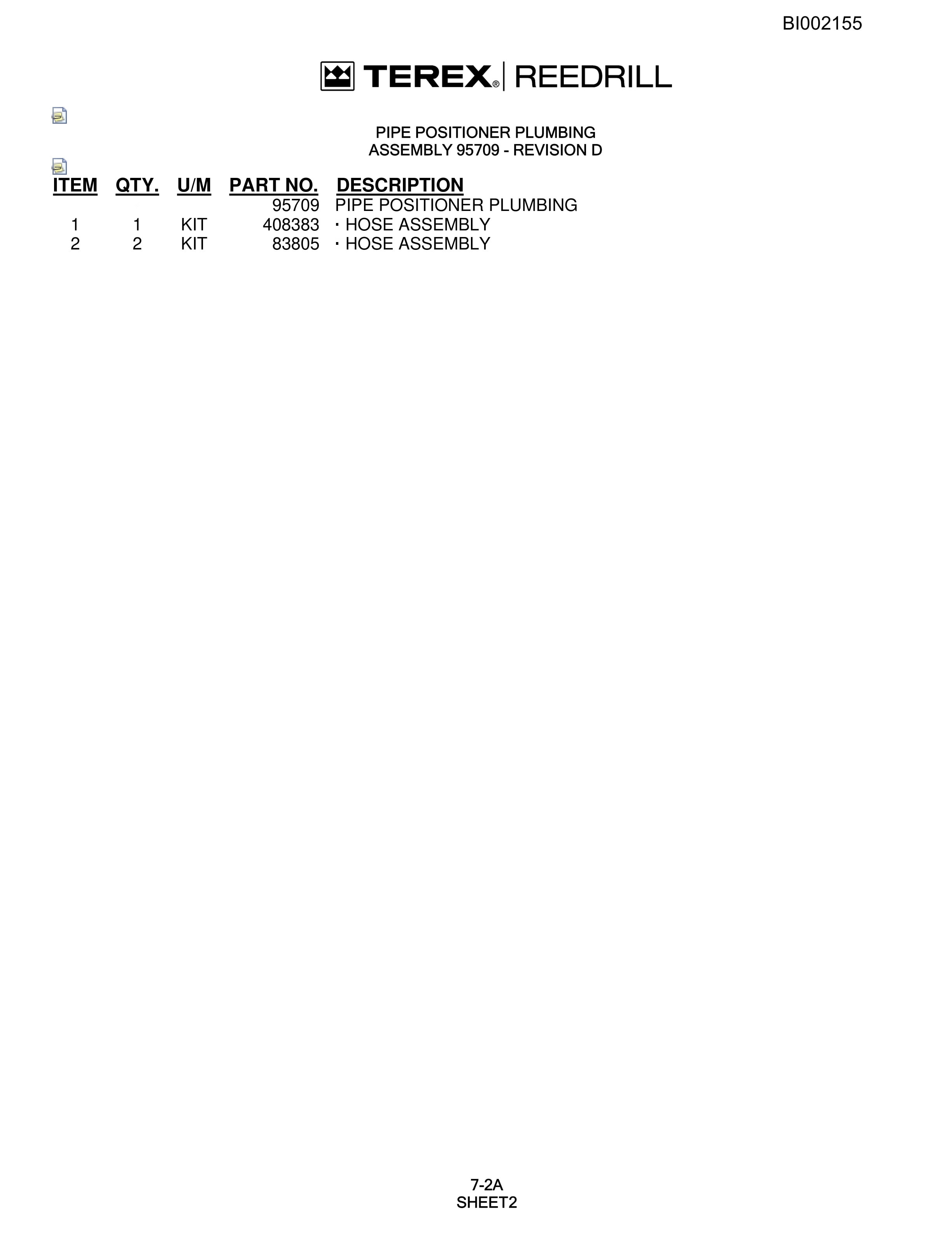 Bucyrus SKF Infinity Blasthole Drill Parts Catalog BI002155-3