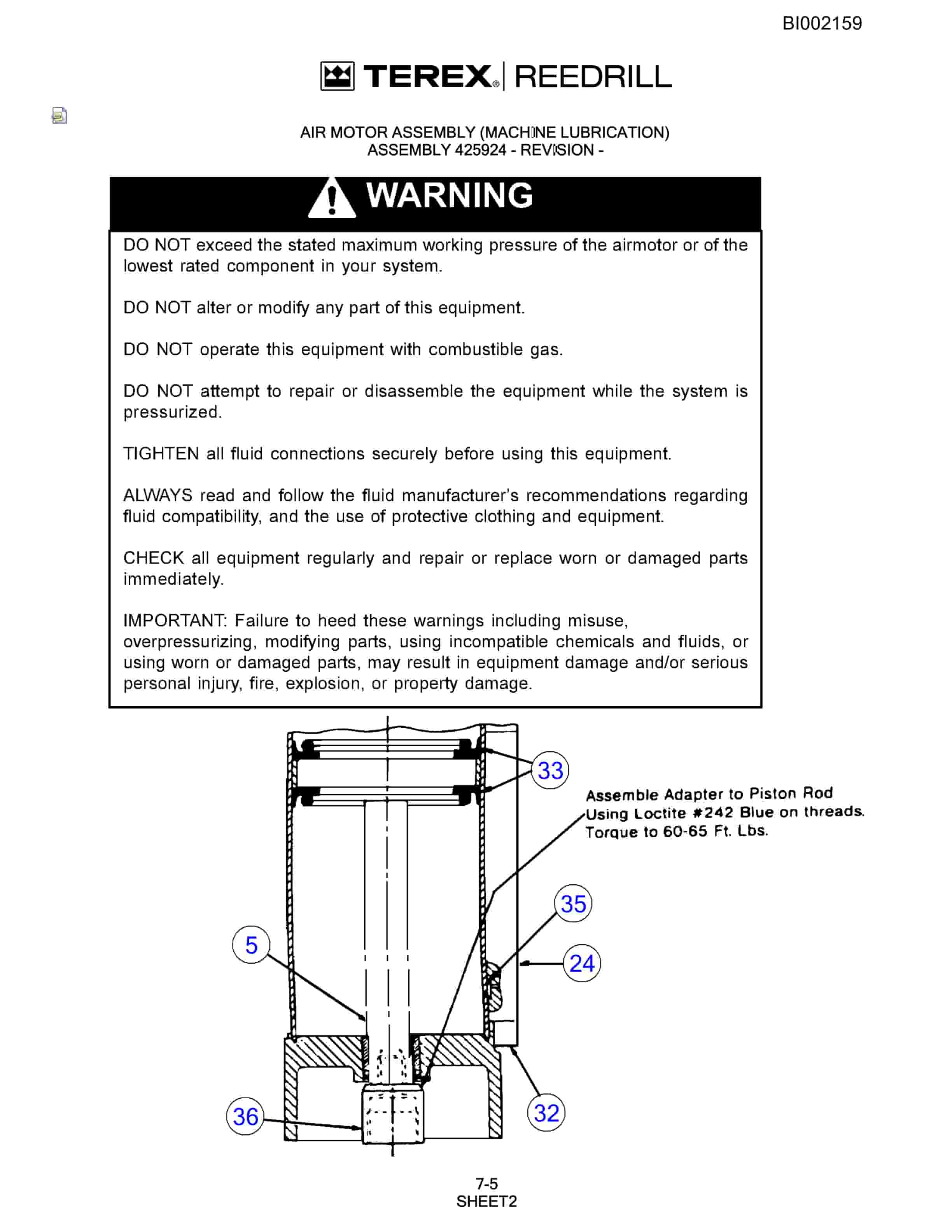 Bucyrus SKF Infinity Blasthole Drill Parts Catalog BI002159-3