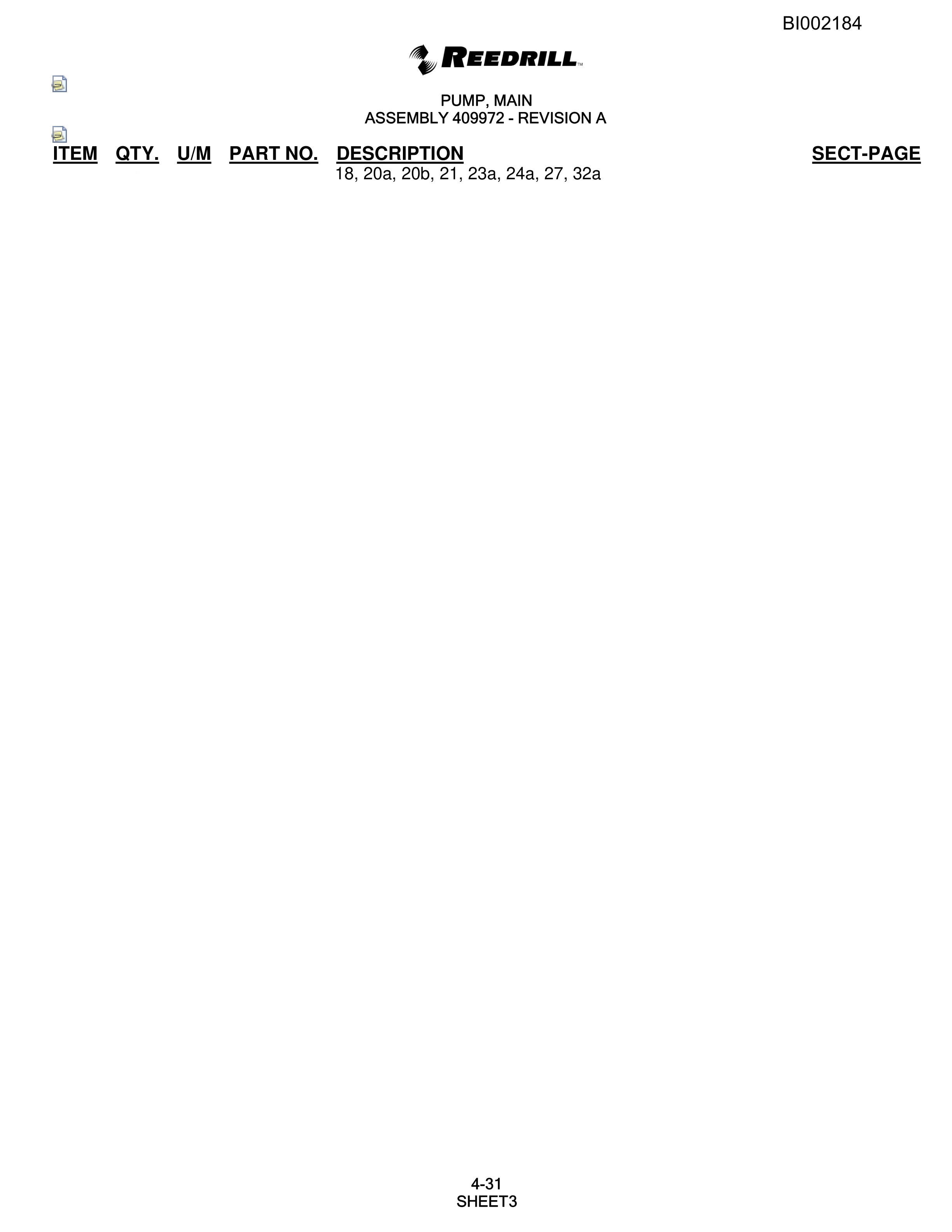 Bucyrus SKF Infinity Blasthole Drill Parts Catalog BI002184-2