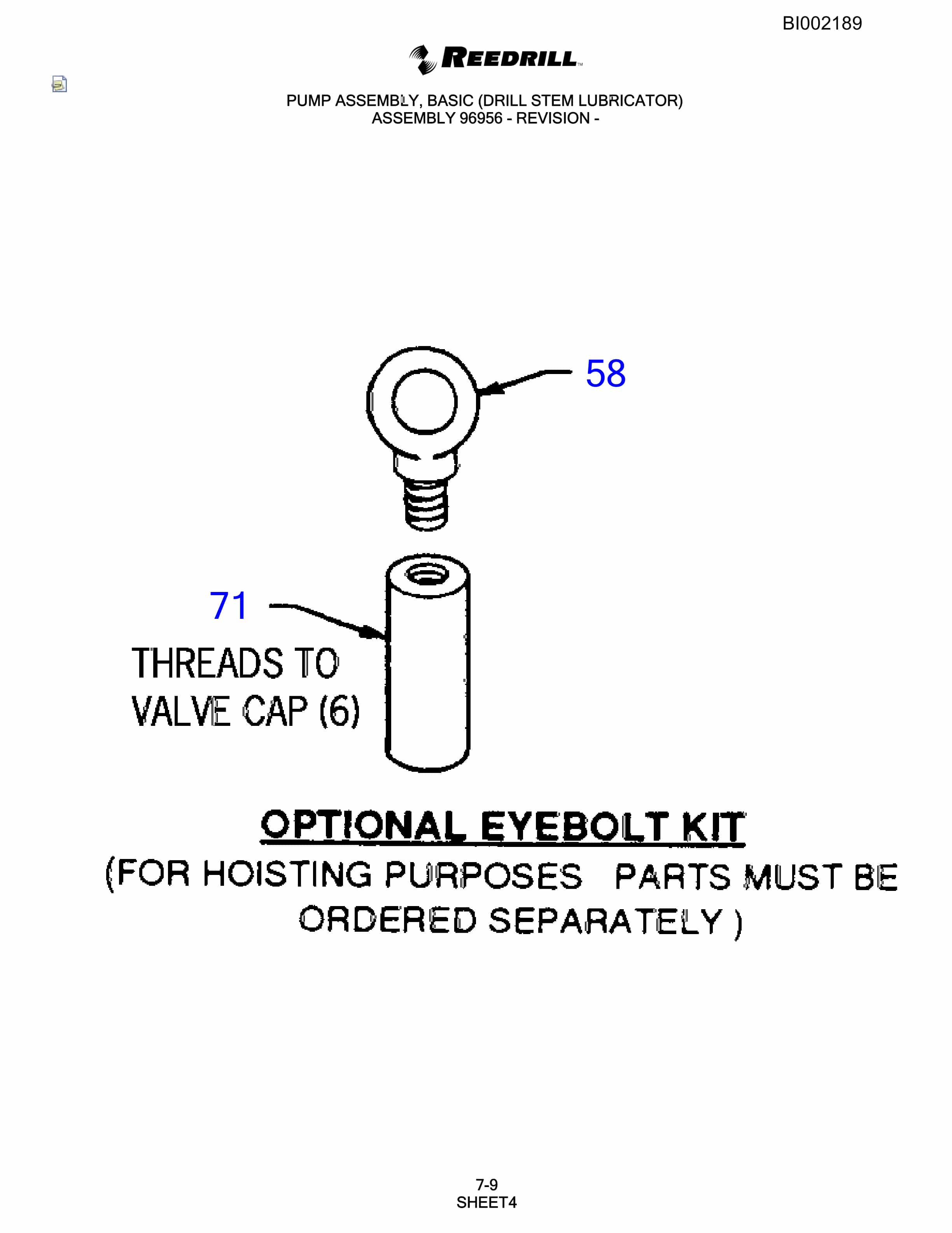 Bucyrus SKF Infinity Blasthole Drill Parts Catalog BI002189-5
