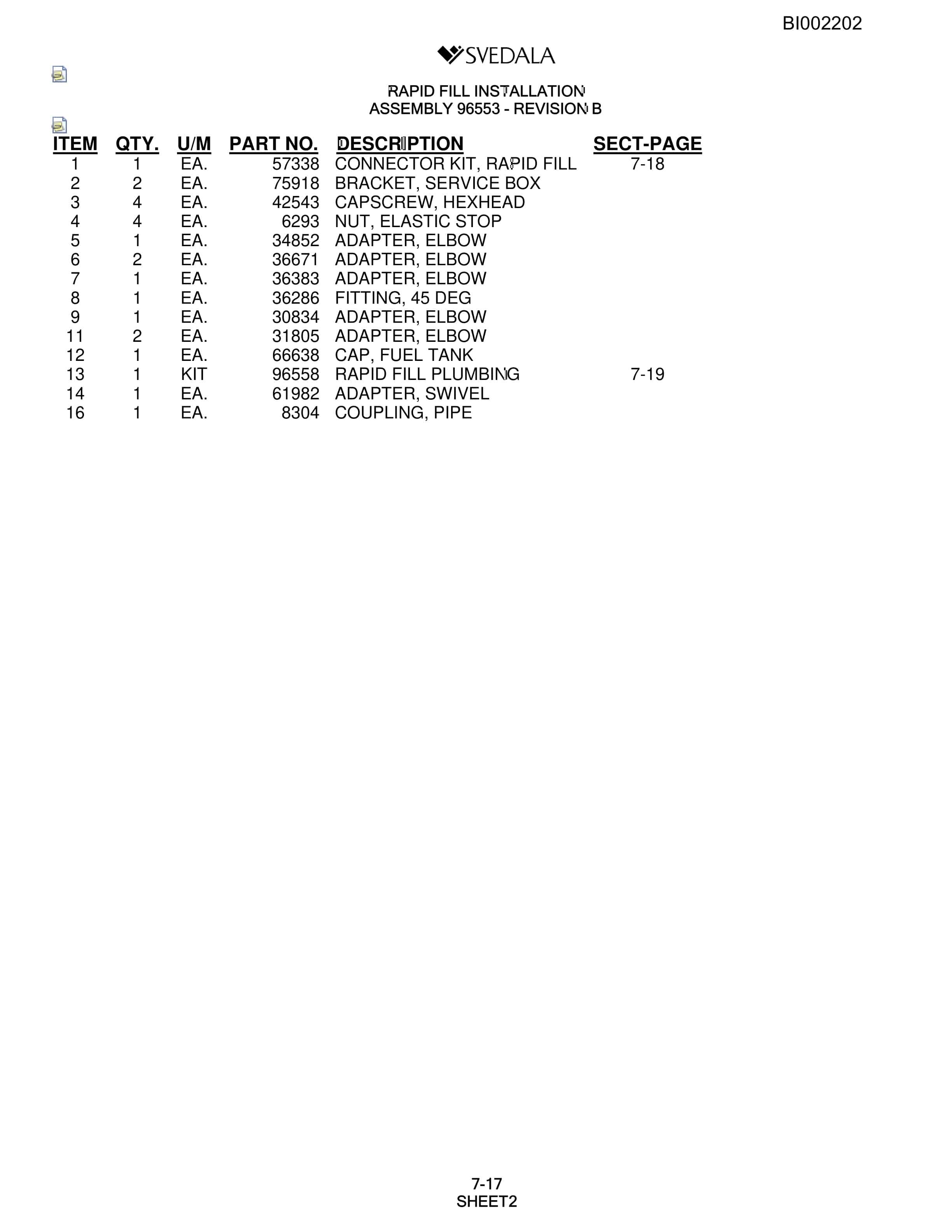 Bucyrus SKF Infinity Blasthole Drill Parts Catalog BI002202-4