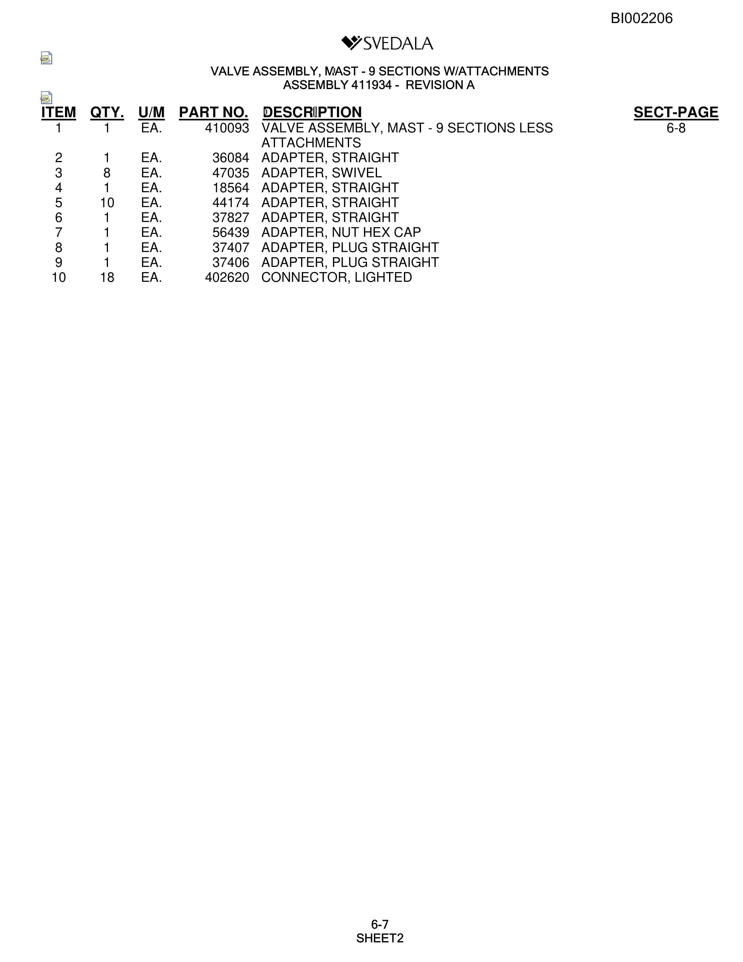 Bucyrus SKF Infinity Blasthole Drill Parts Catalog BI002206-3