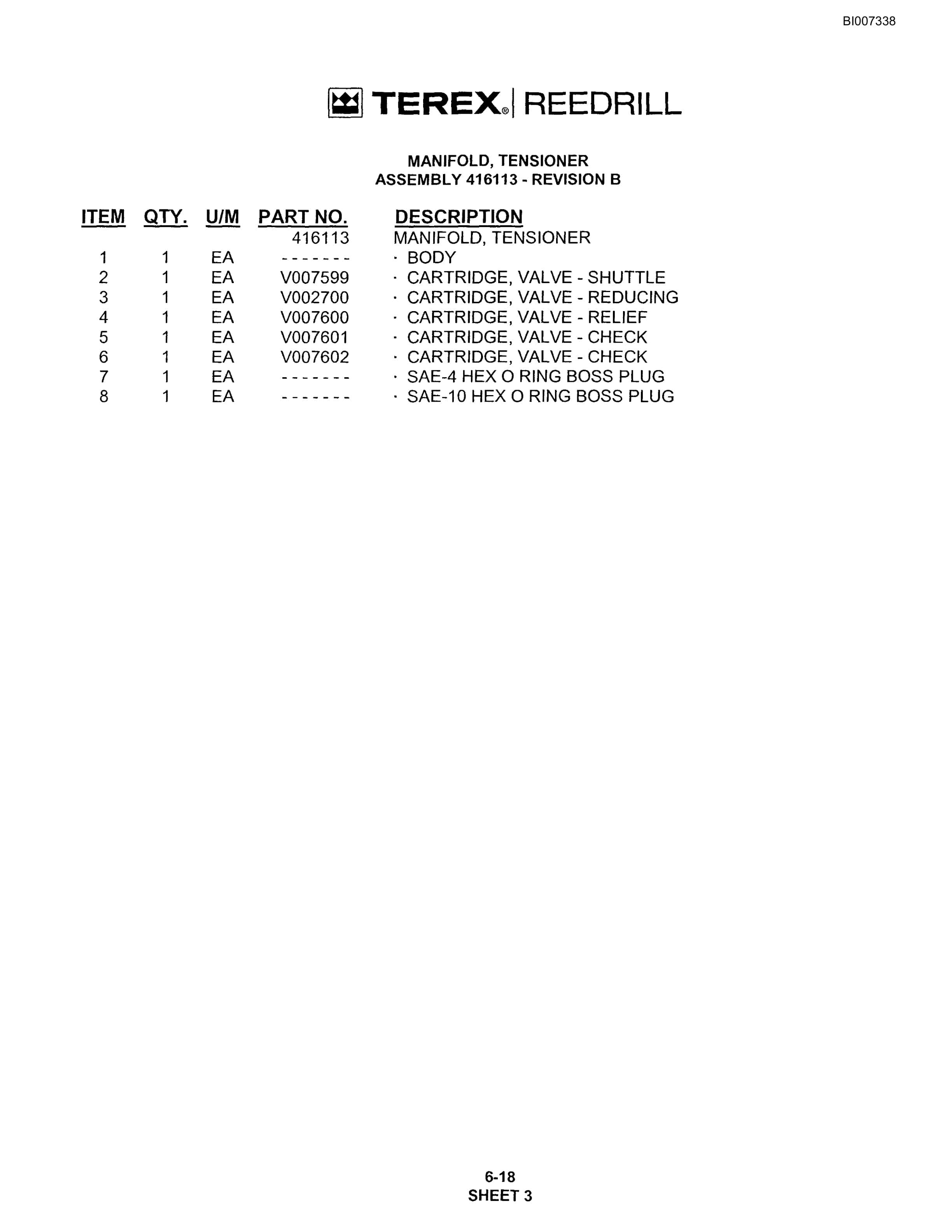 Bucyrus SKF Infinity Blasthole Drill Parts Catalog BI007338-3