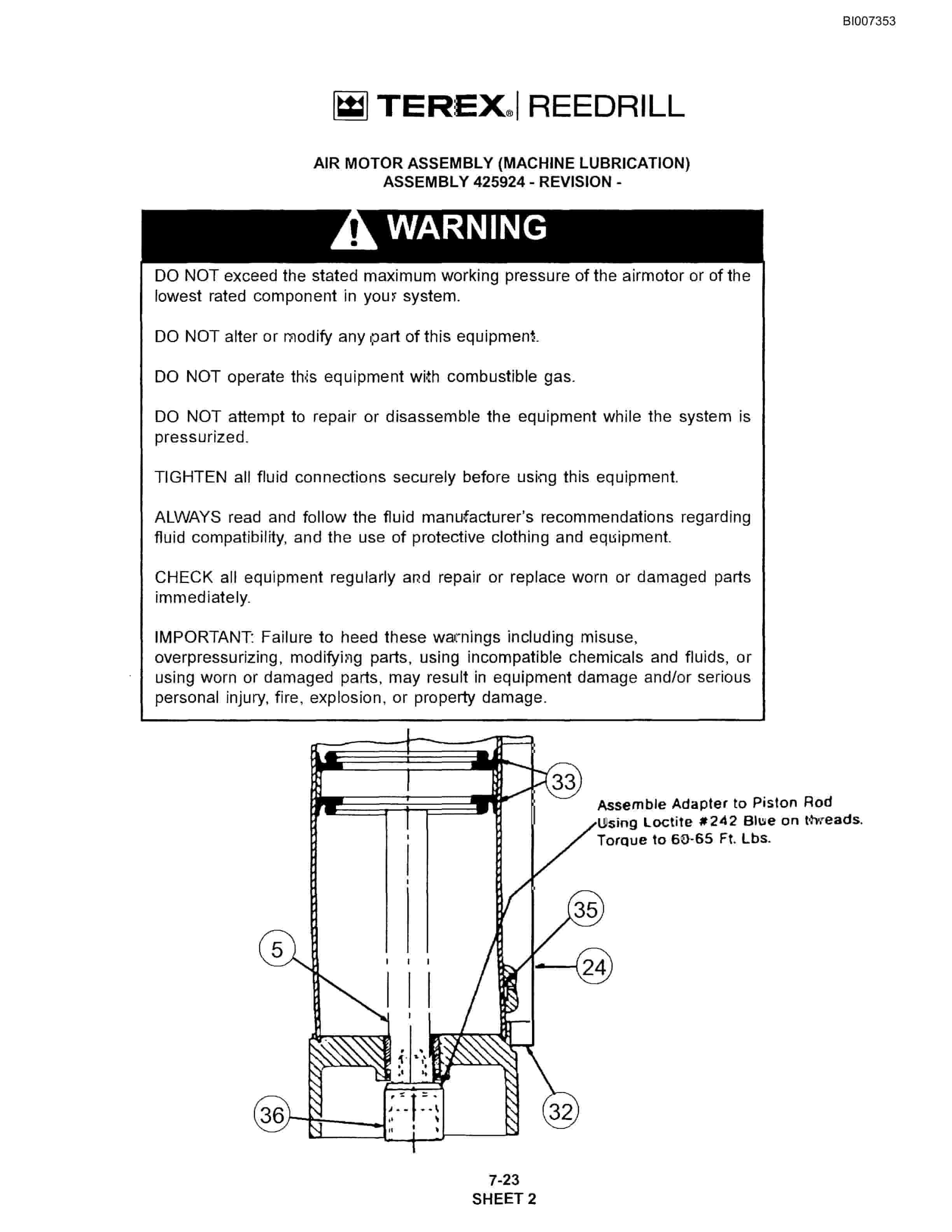Bucyrus SKF Infinity Blasthole Drill Parts Catalog BI007353-4