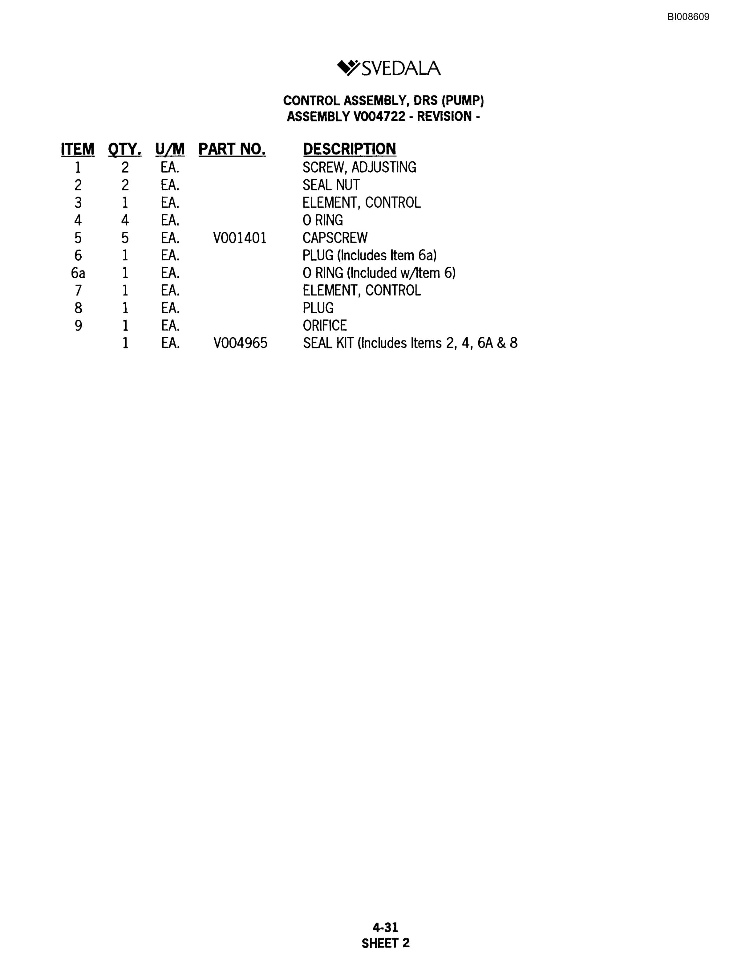 Bucyrus SKF Infinity Blasthole Drill Parts Catalog BI008609-2