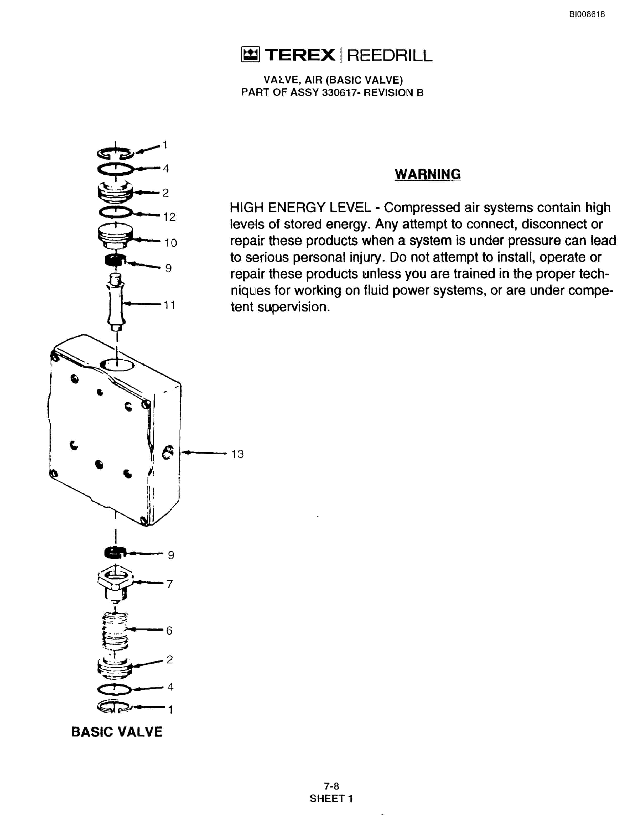 Bucyrus SKF Infinity Blasthole Drill Parts Catalog BI008618-4
