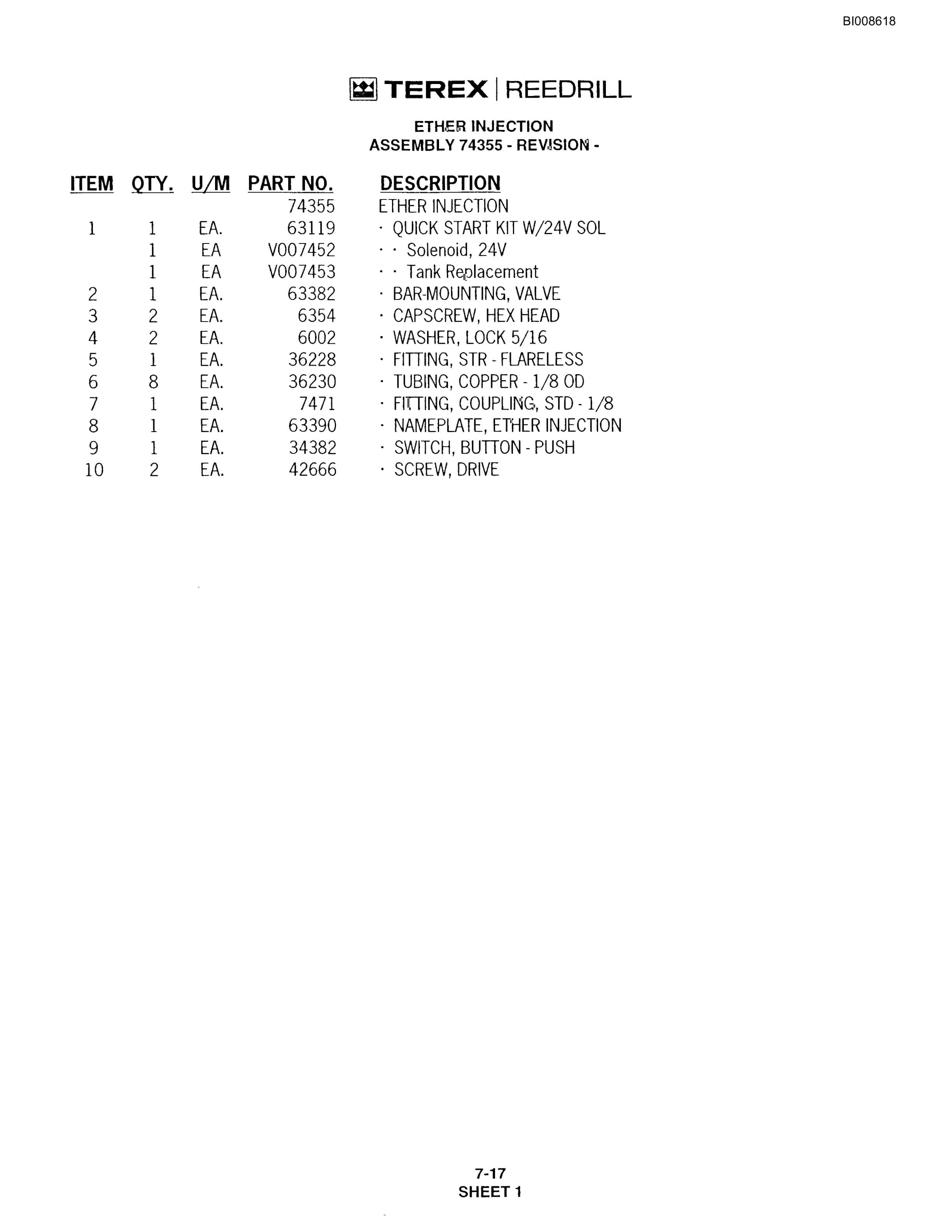 Bucyrus SKF Infinity Blasthole Drill Parts Catalog BI008618-5