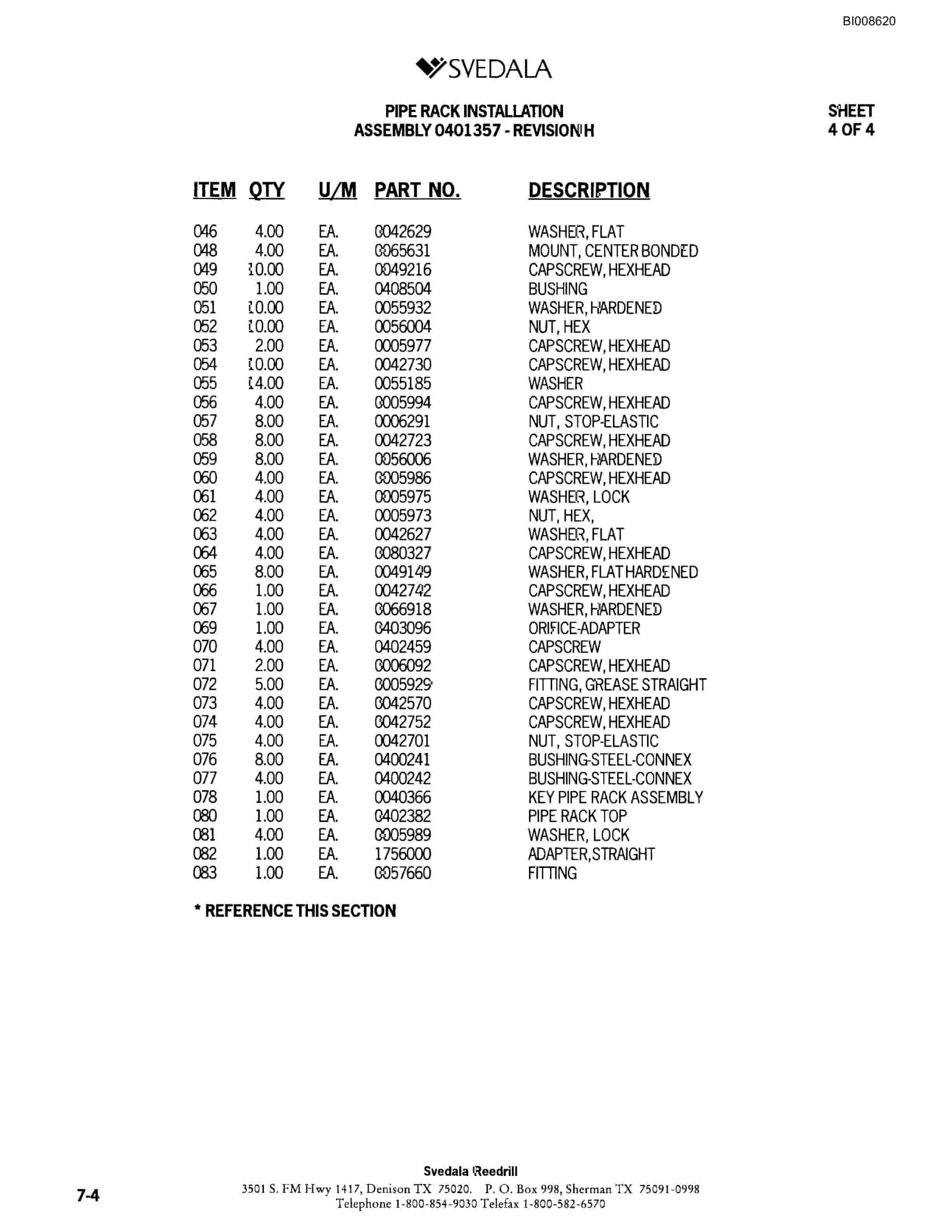 Bucyrus SKF Infinity Blasthole Drill Parts Catalog BI008620-3