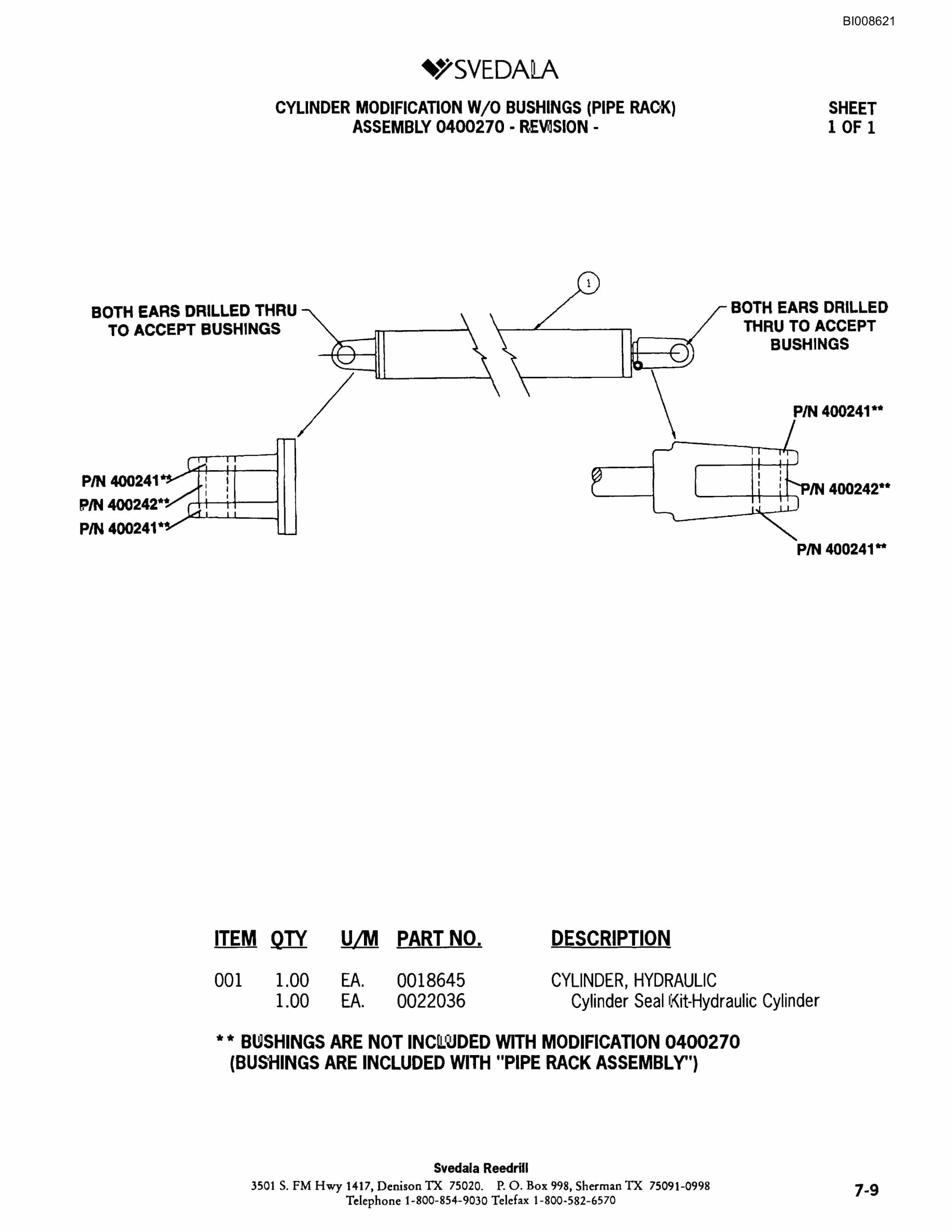 Bucyrus SKF Infinity Blasthole Drill Parts Catalog BI008621-3