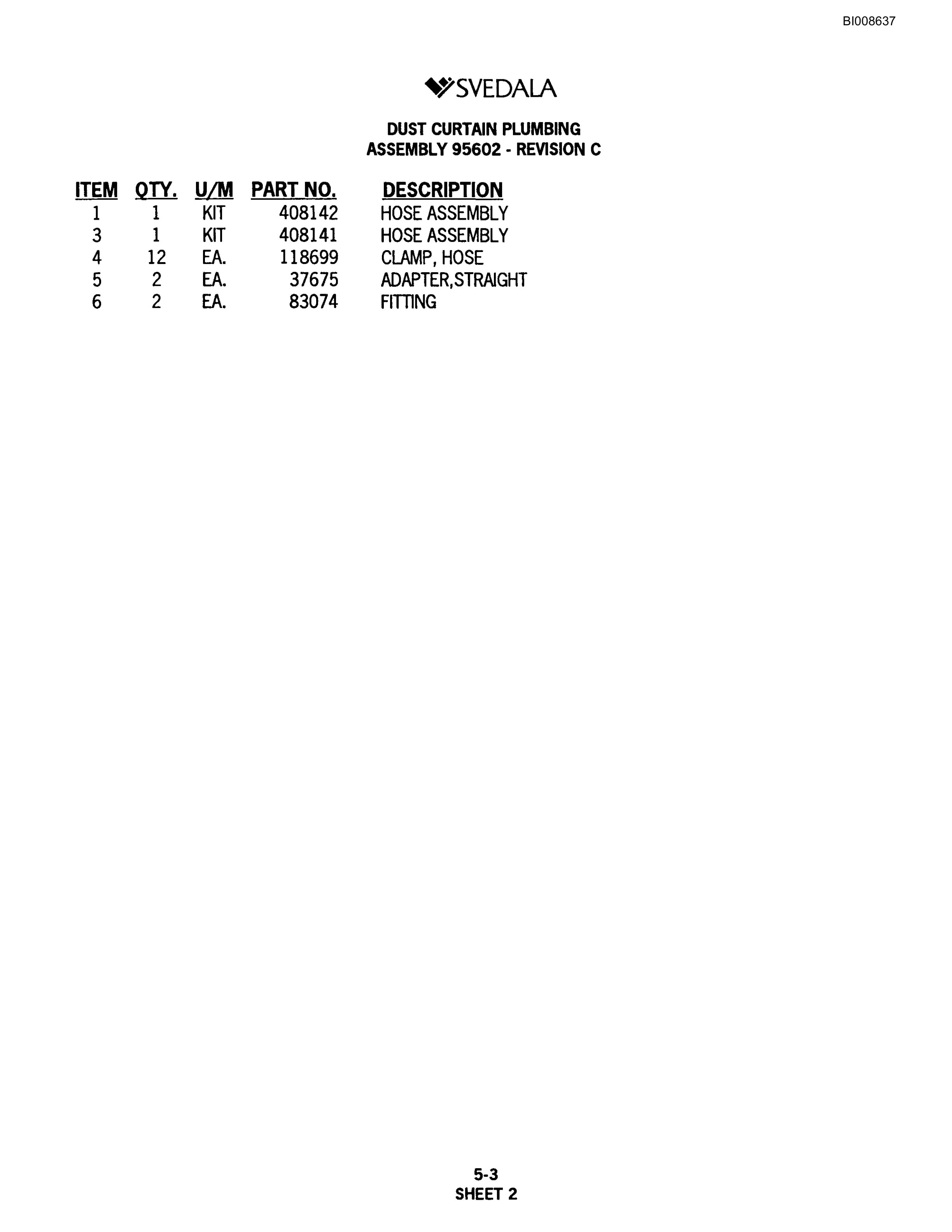 Bucyrus SKF Infinity Blasthole Drill Parts Catalog BI008637-2