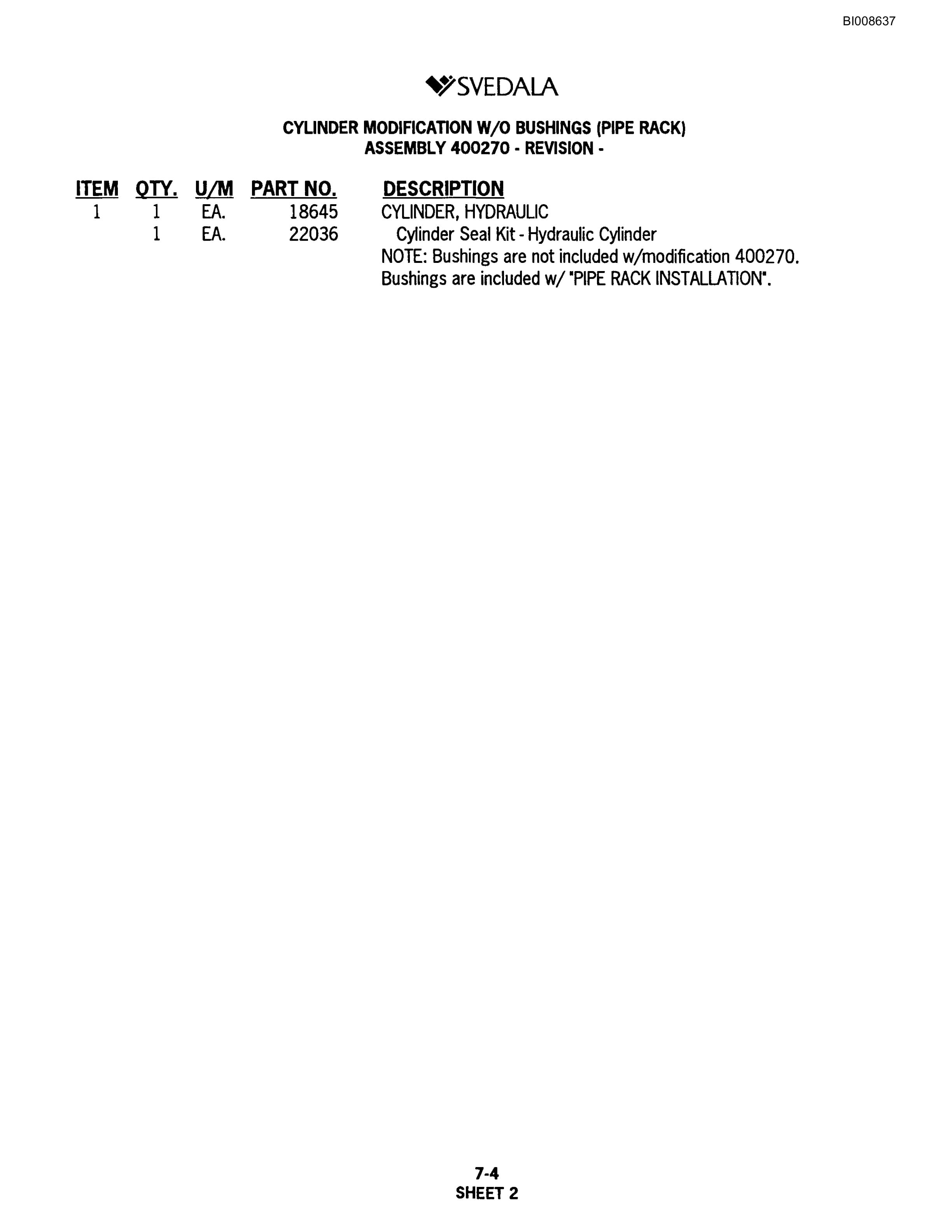 Bucyrus SKF Infinity Blasthole Drill Parts Catalog BI008637-3