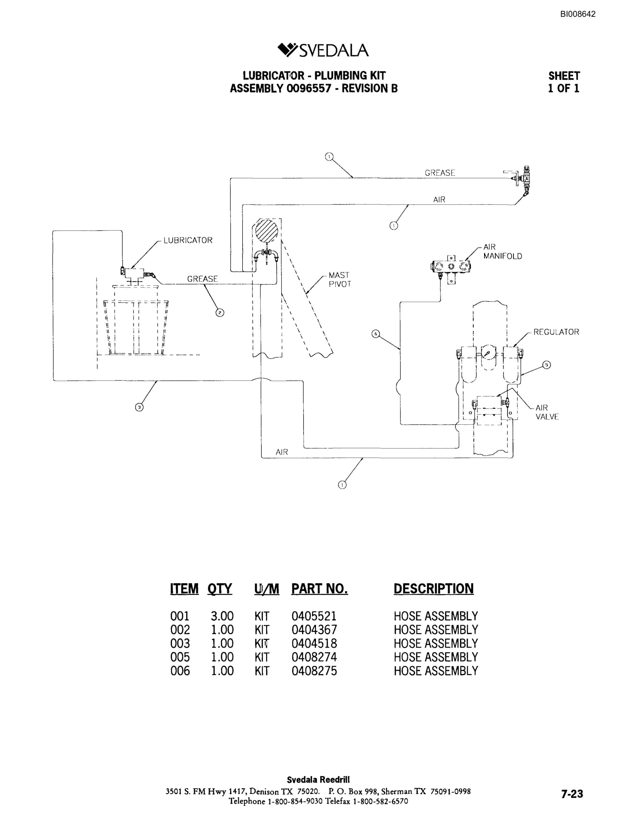 Bucyrus SKF Infinity Blasthole Drill Parts Catalog BI008642-4