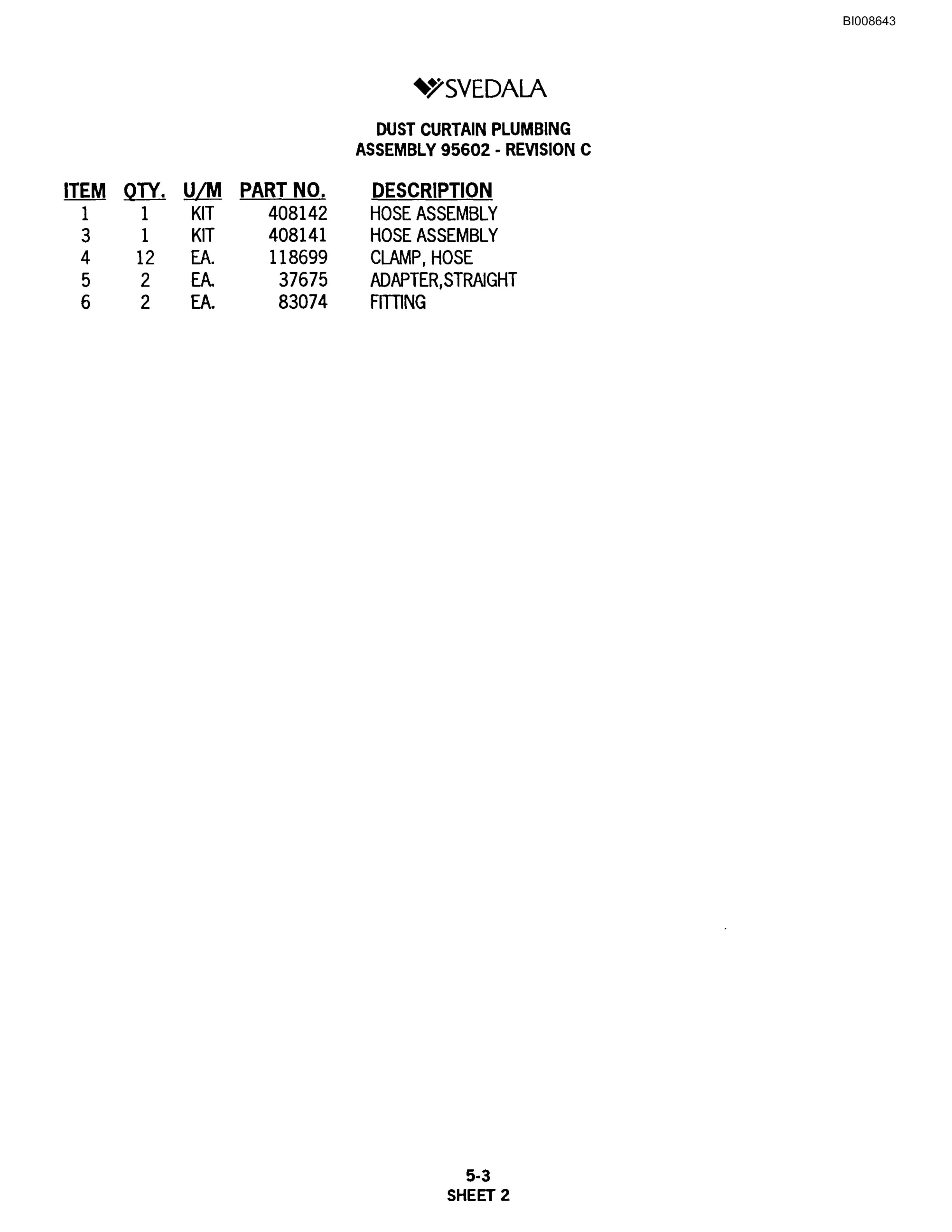 Bucyrus SKF Infinity Blasthole Drill Parts Catalog BI008643-2