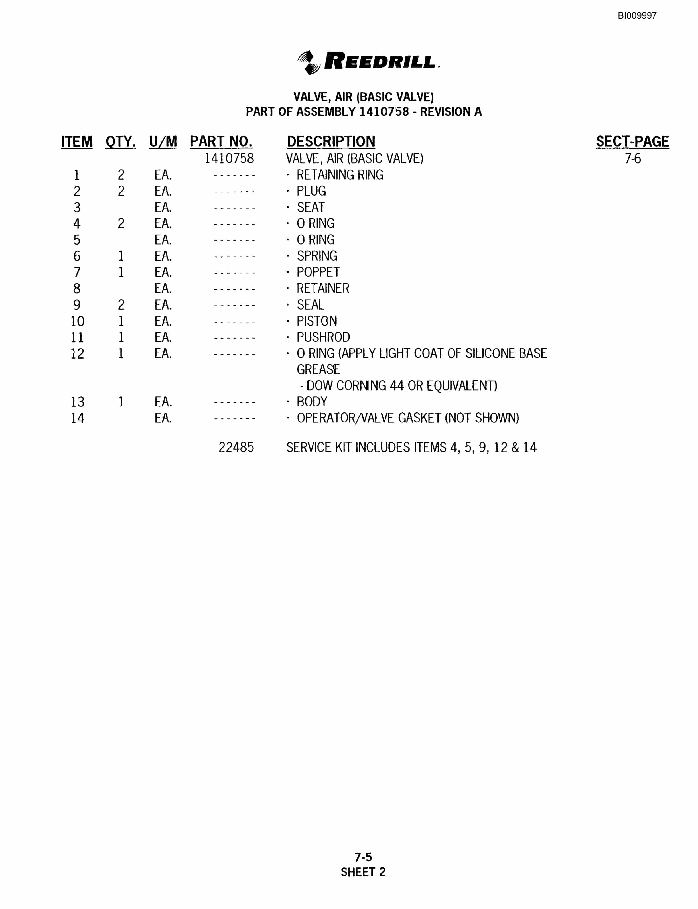 Bucyrus SKF Infinity Blasthole Drill Parts Catalog BI009997-4