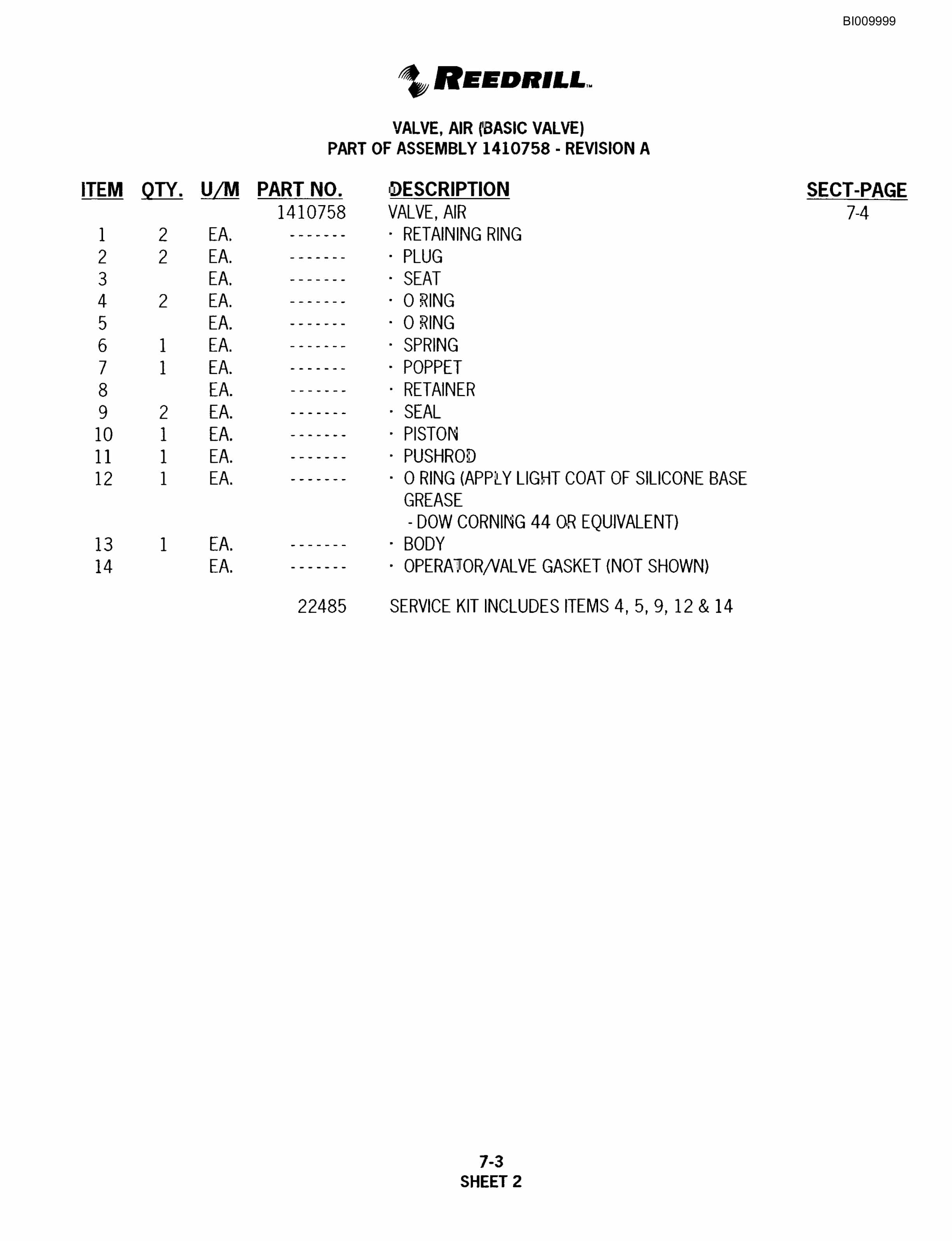 Bucyrus SKF Infinity Blasthole Drill Parts Catalog BI009999-4