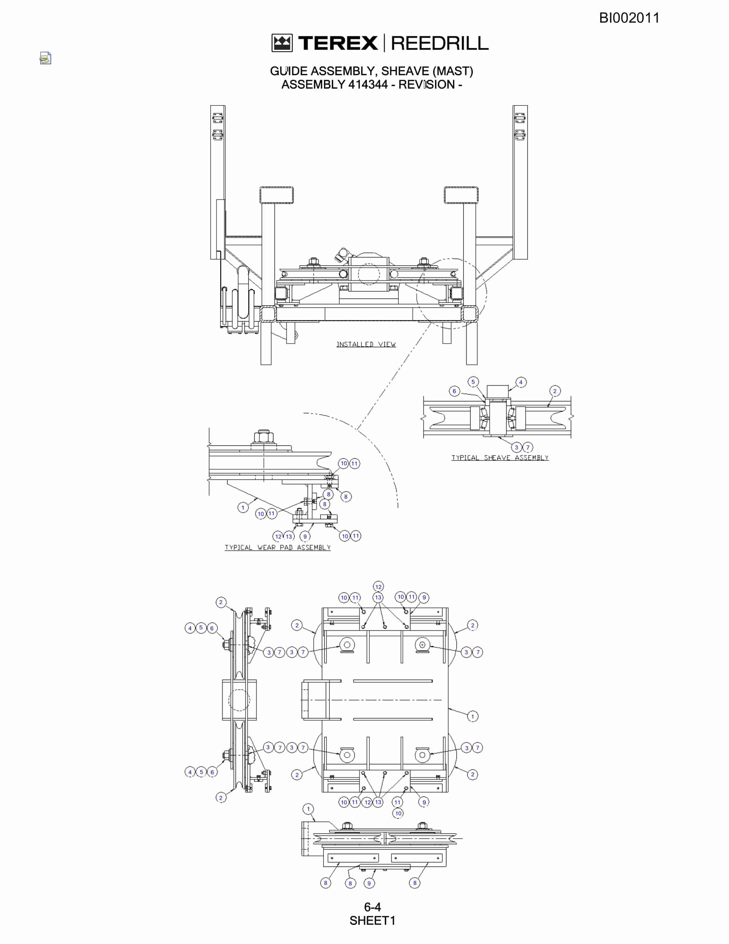 Bucyrus SKF Rotary Blasthole Drill Parts Catalog BI002011-3