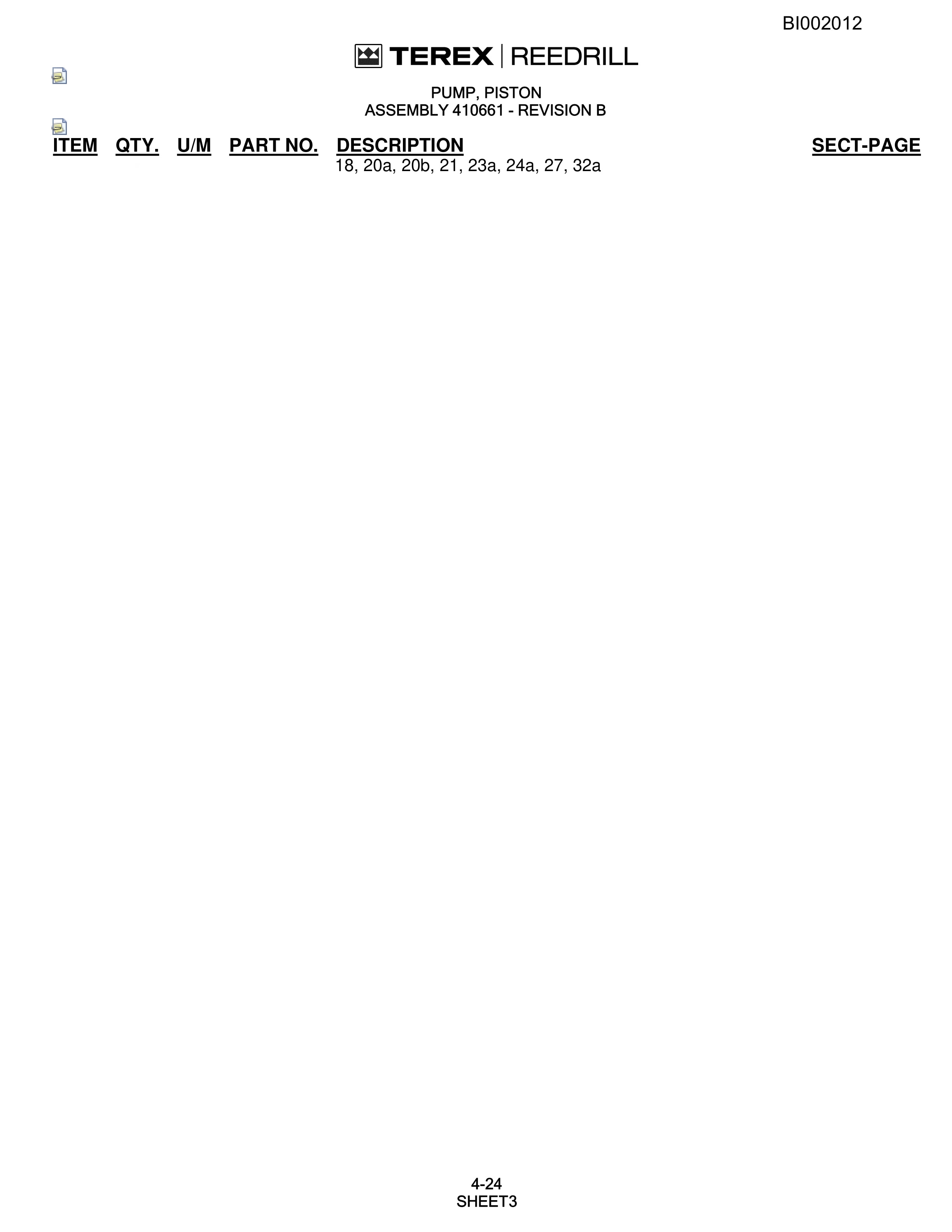 Bucyrus SKF Rotary Blasthole Drill Parts Catalog BI002012-2