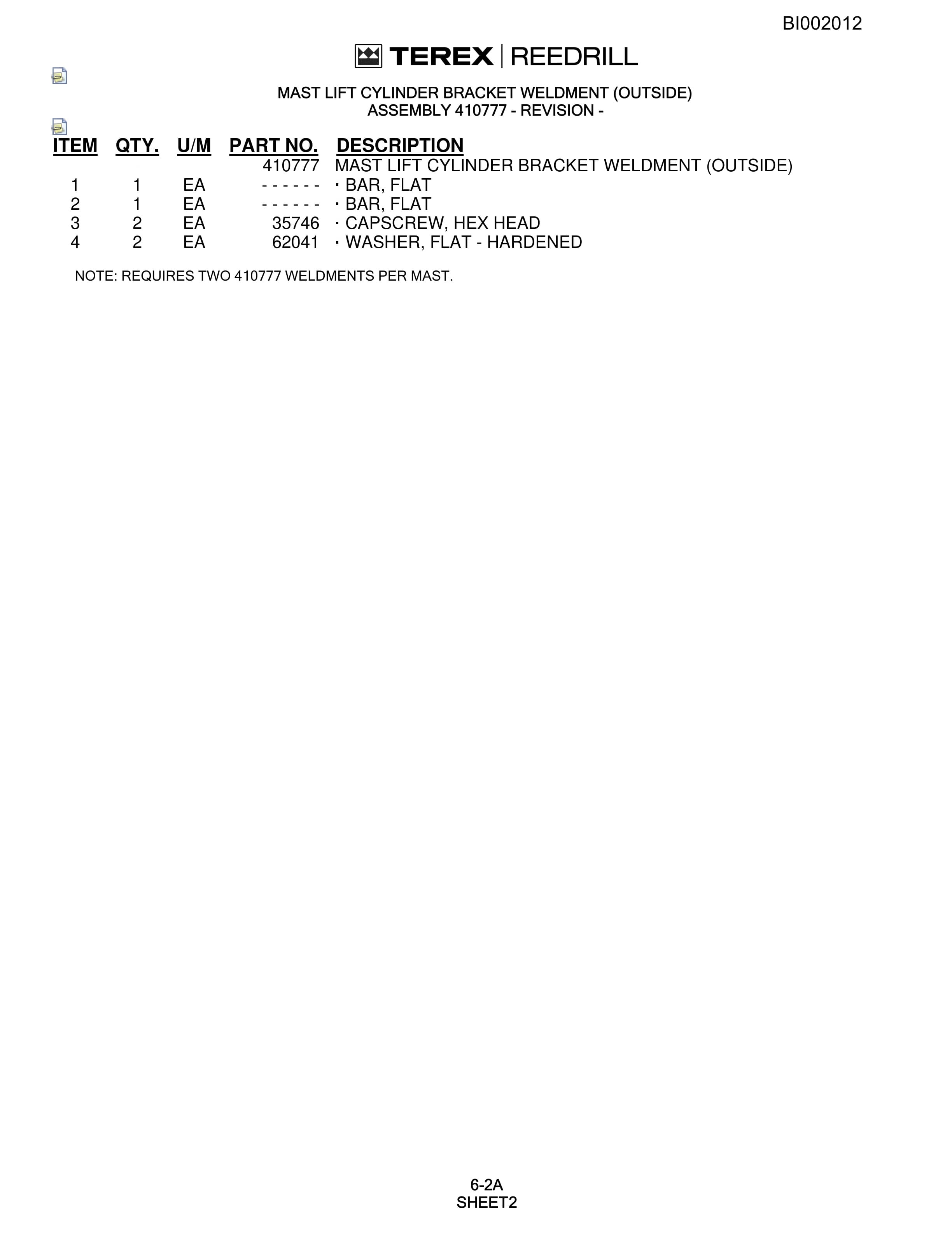 Bucyrus SKF Rotary Blasthole Drill Parts Catalog BI002012-3