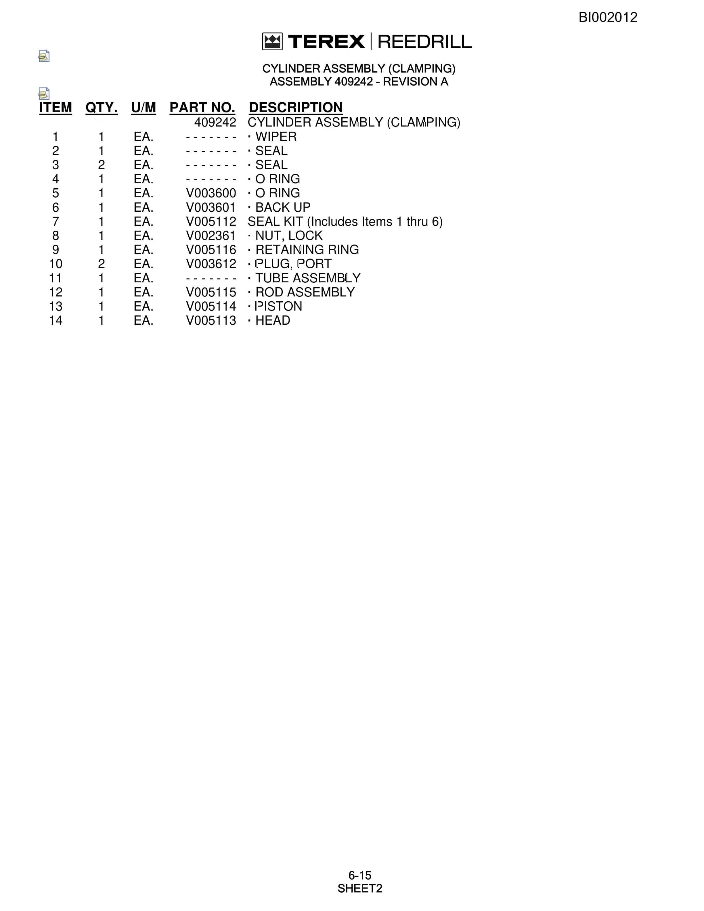 Bucyrus SKF Rotary Blasthole Drill Parts Catalog BI002012-4