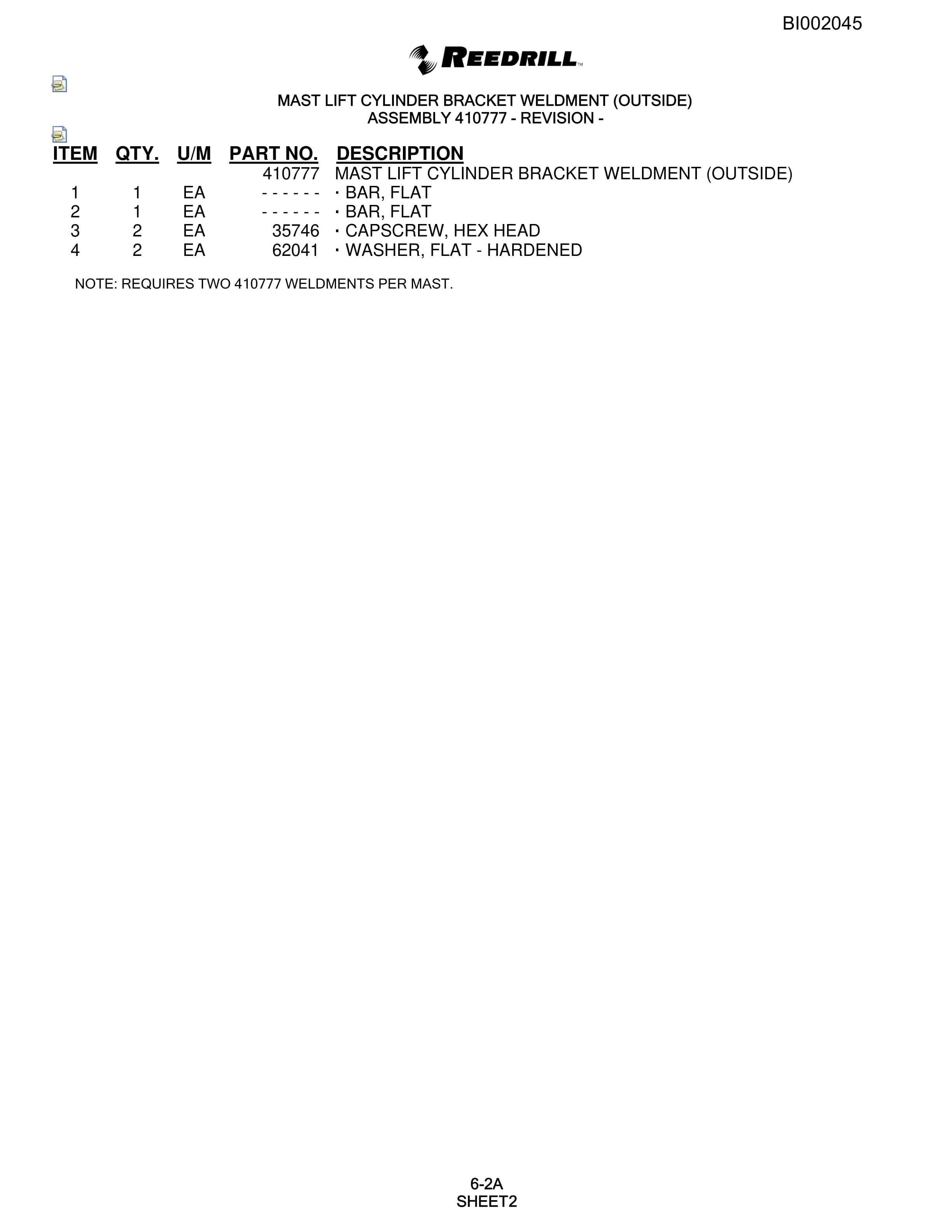 Bucyrus SKF Rotary Blasthole Drill Parts Catalog BI002045-3