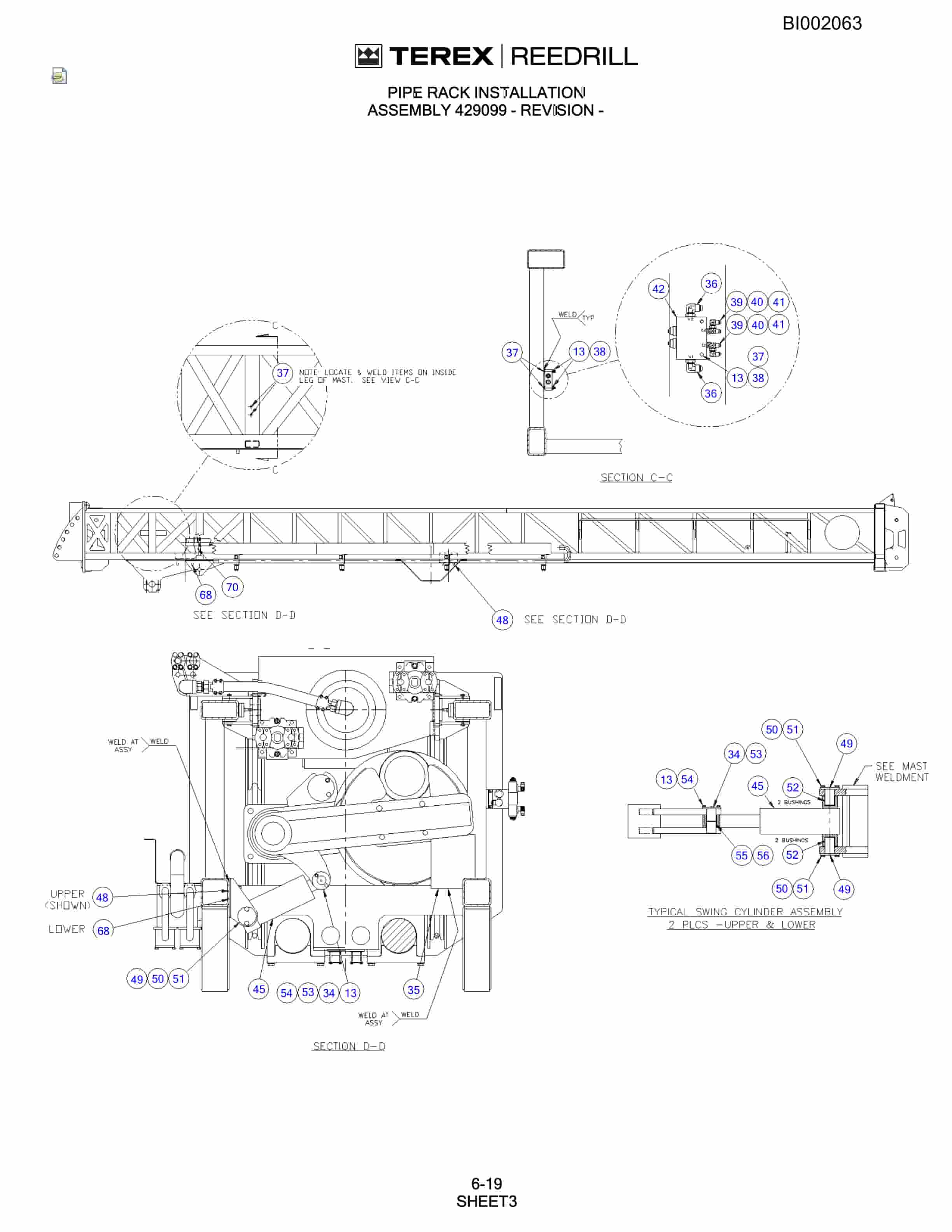 Bucyrus SKS-12 Infinity Blasthole Drill Parts Catalog BI002063-3
