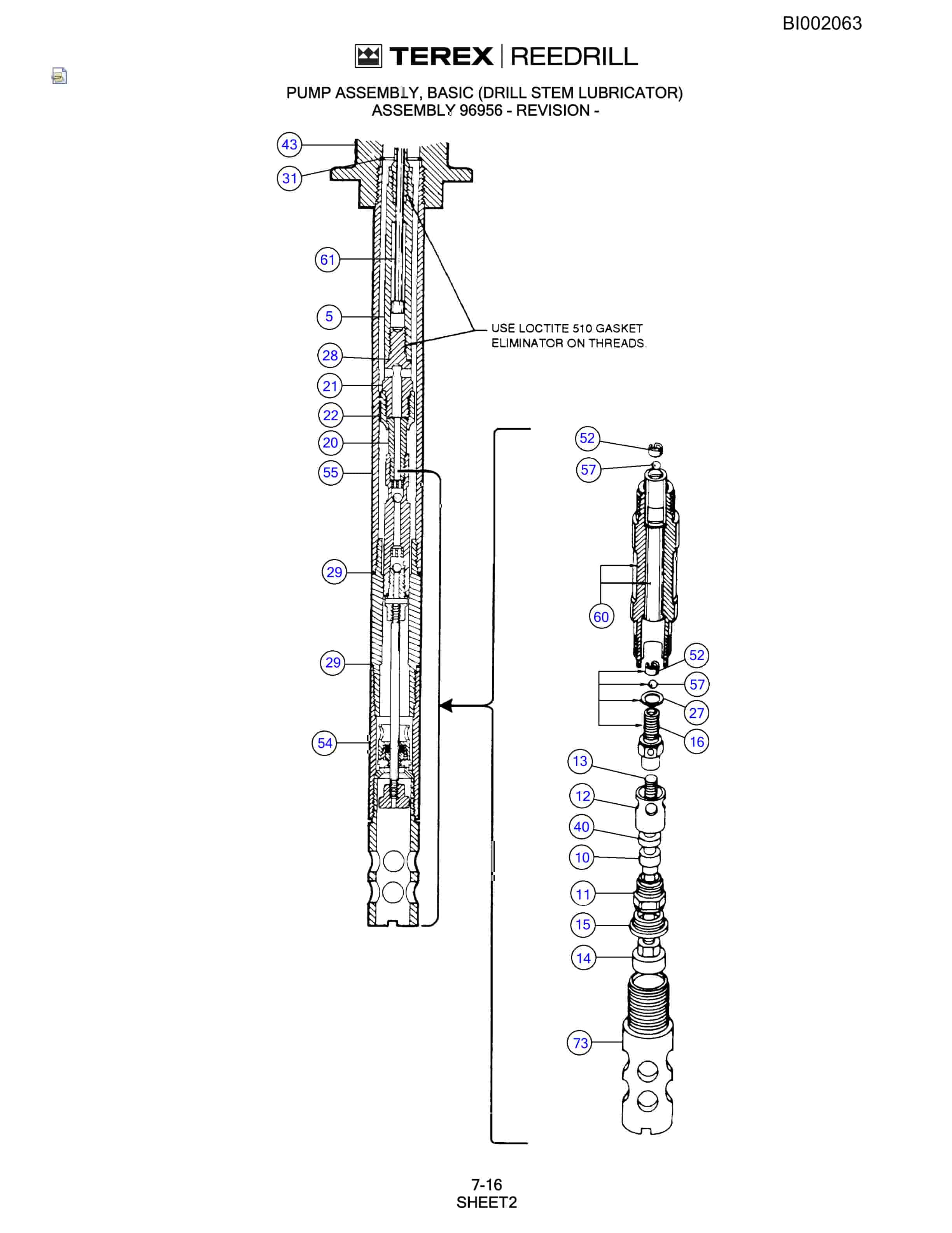 Bucyrus SKS-12 Infinity Blasthole Drill Parts Catalog BI002063-5