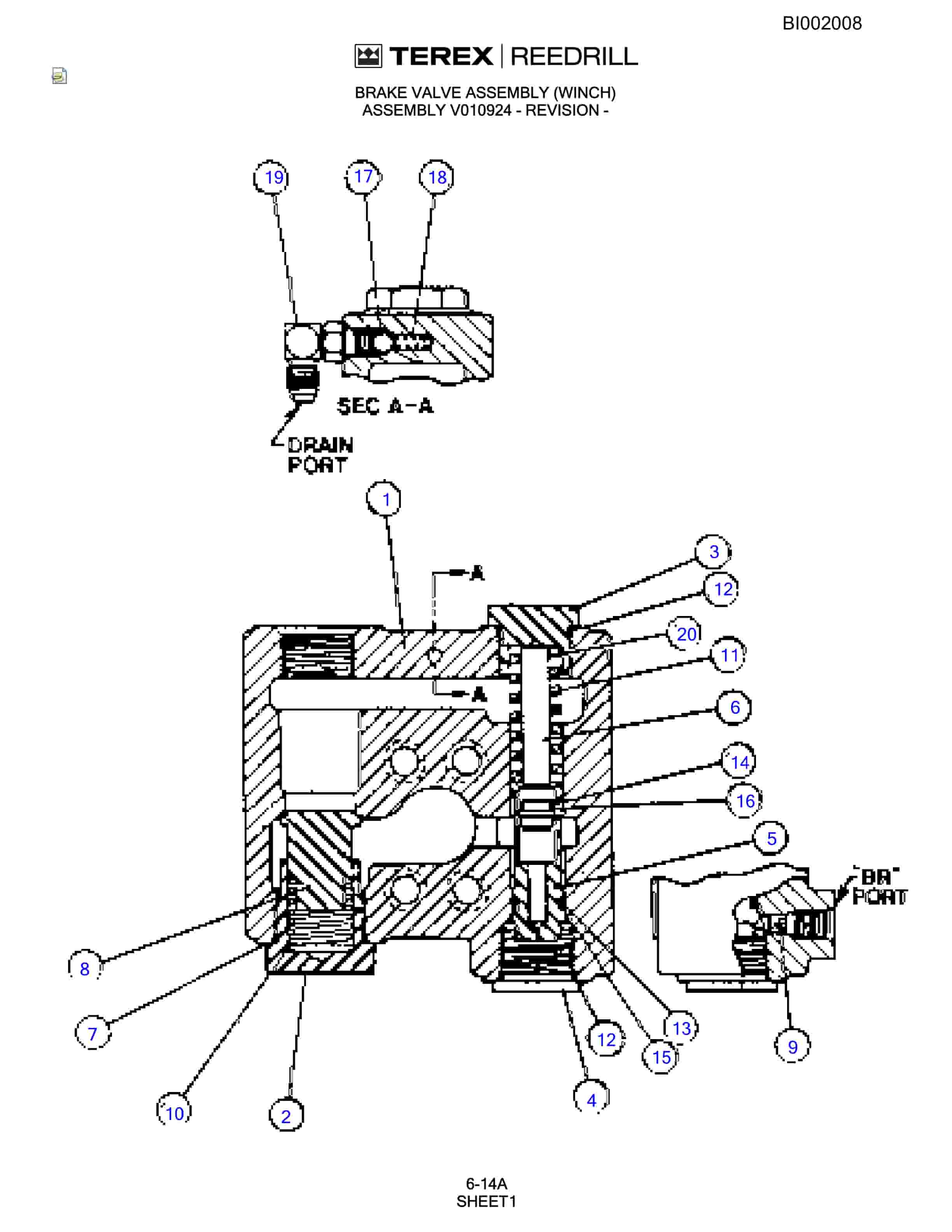 Bucyrus SKS-15 Infinity Blasthole Drill Parts Catalog BI002008-3