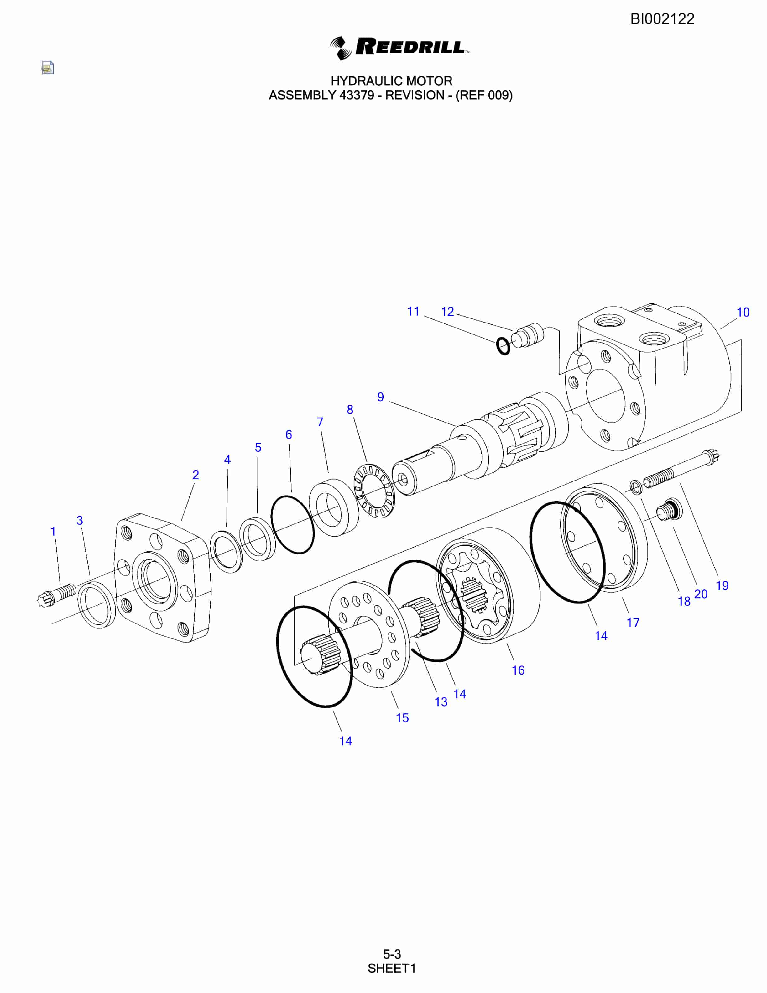 Bucyrus SKS Infinity Blasthole Drill Parts Catalog BI002122-2