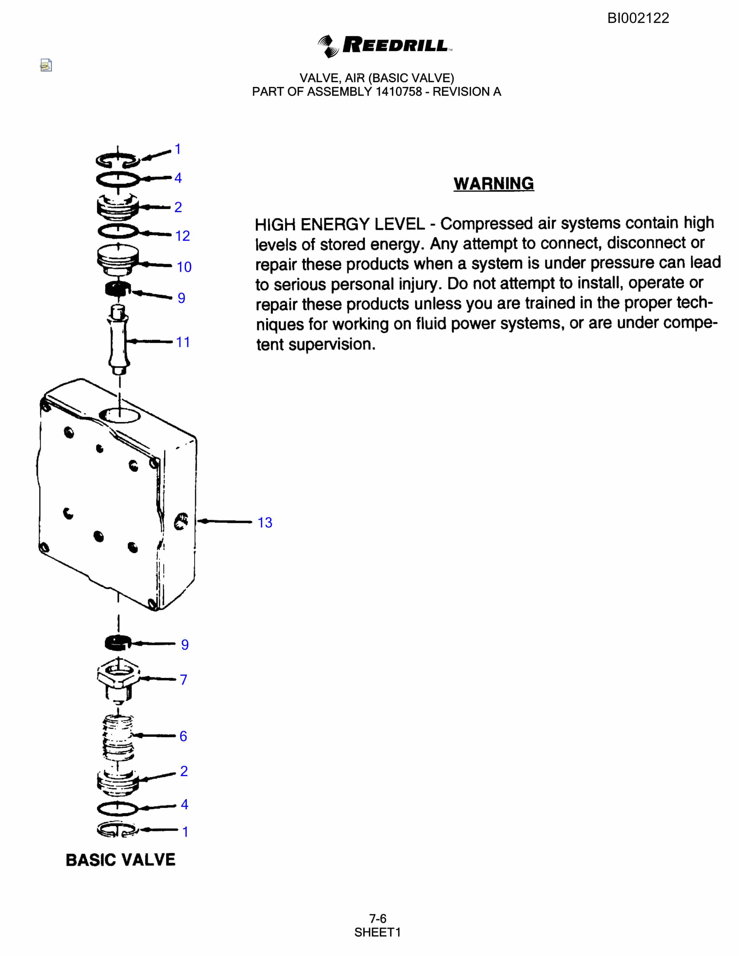 Bucyrus SKS Infinity Blasthole Drill Parts Catalog BI002122-4