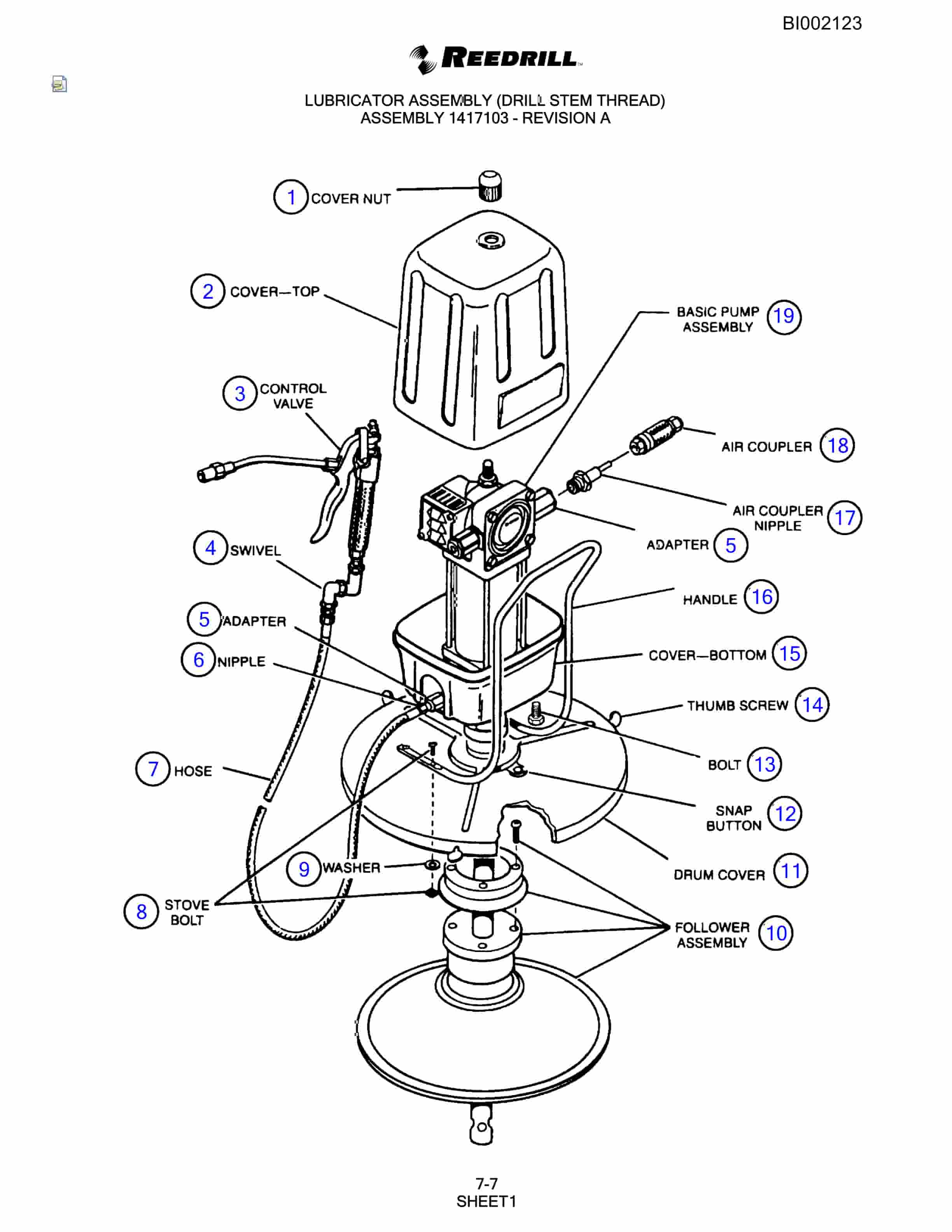Bucyrus SKS Infinity Blasthole Drill Parts Catalog BI002123-4